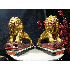 老木雕狮子，老木雕花板，民俗老物件，潮汕金漆镂空永春工(au22439024)_7788收藏__收藏热线