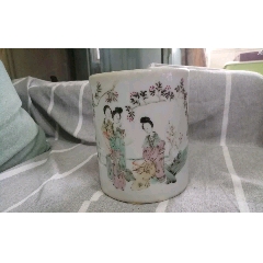 漂亮的清代粉彩人物瓷笔筒包老保真(au22439781)_7788收藏__收藏热线