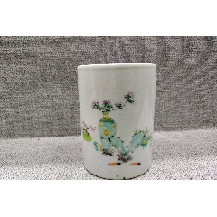 漂亮的解放前民国粉彩花鸟瓷笔筒包老保真(au22439812)_7788收藏__收藏热线