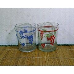 葡萄图案玻璃杯一对(au22445832)_7788收藏__收藏热线