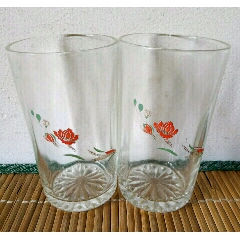 描金花卉玻璃水杯一对(au22452784)_7788收藏__收藏热线