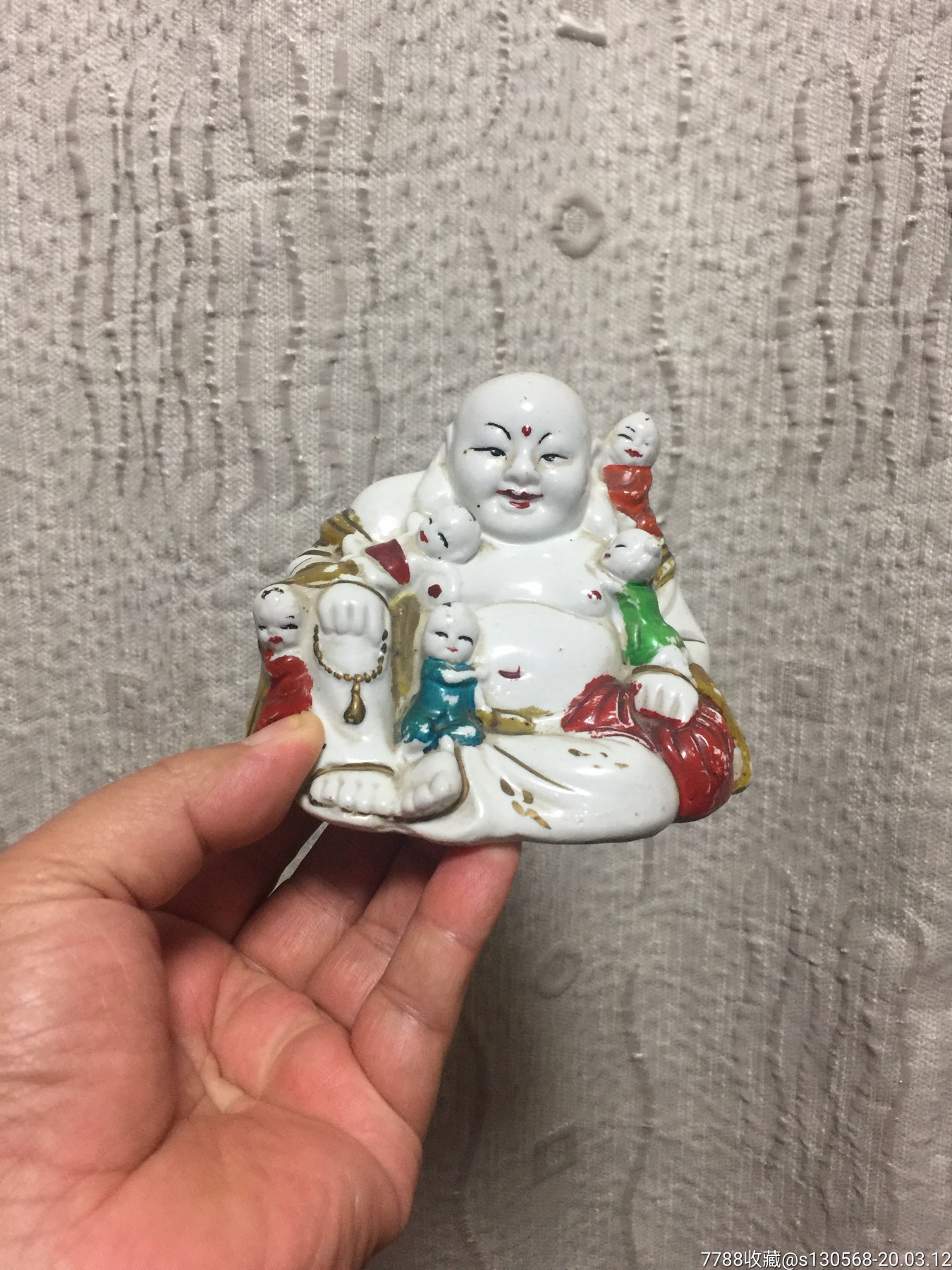 解放前后上彩瓷弥勒佛五子闹佛