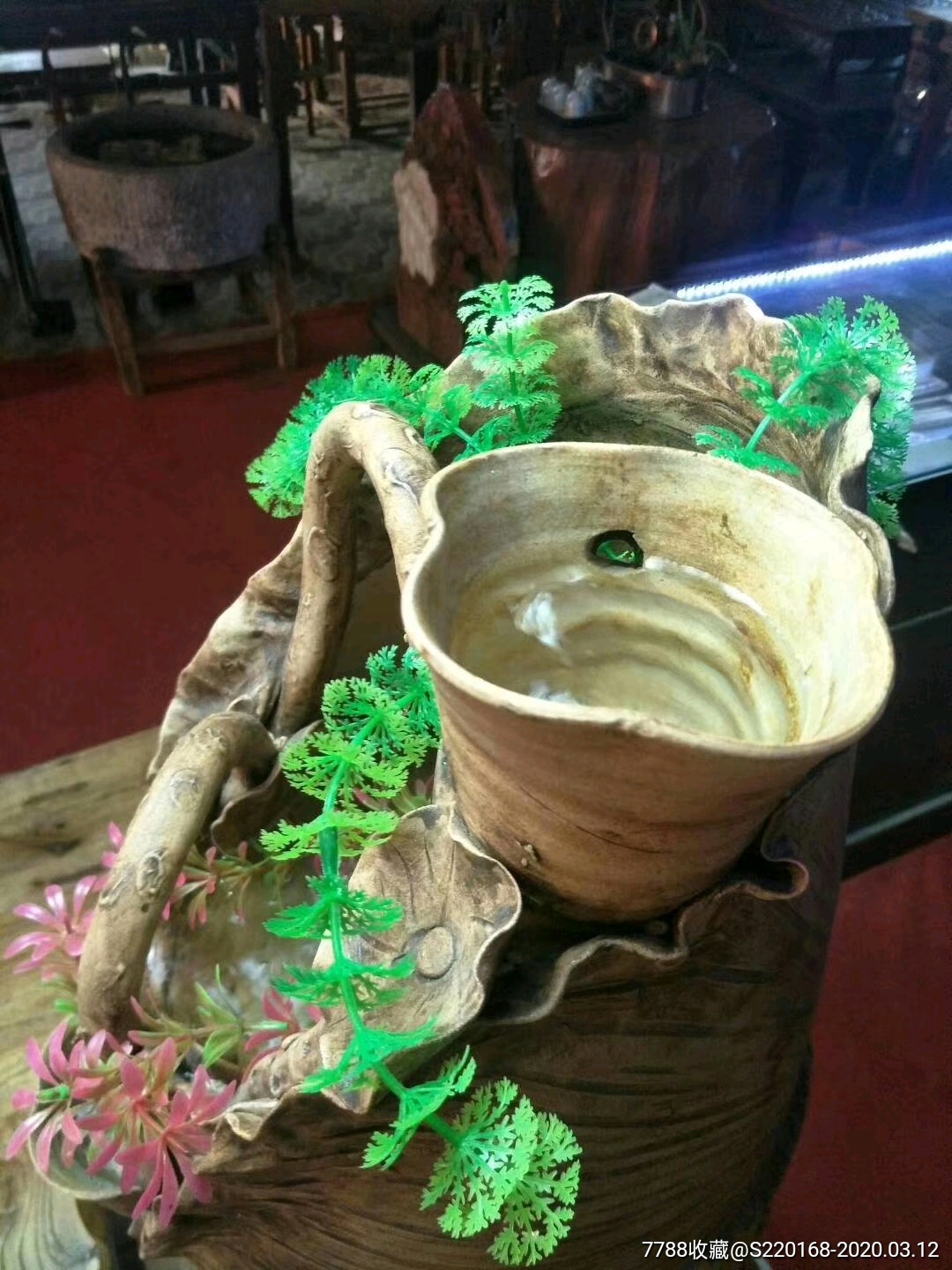 民国时期,陶瓷富水长流.招财流水盆景