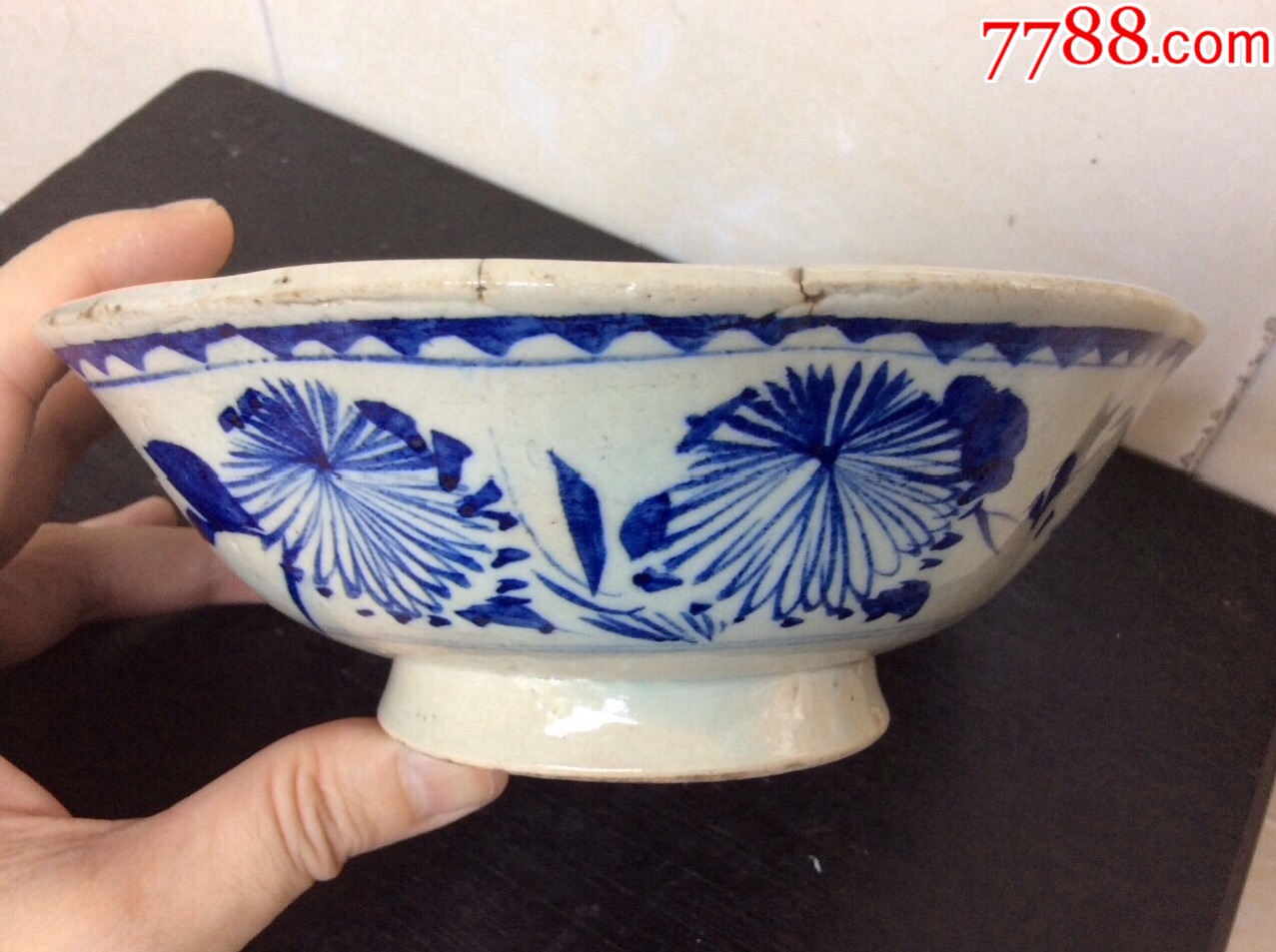 民国葵口青花碗