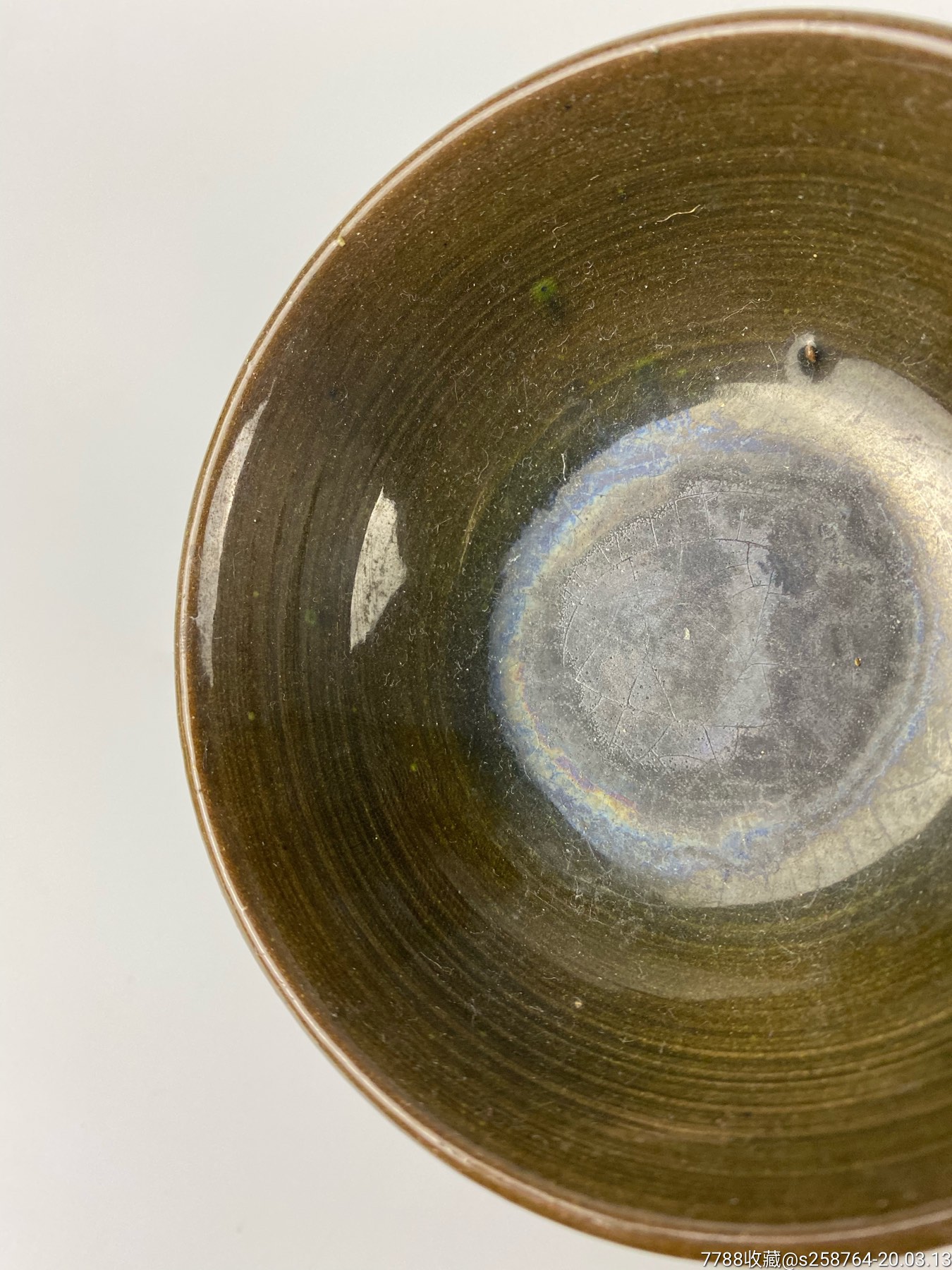 褐釉双层大灯盏