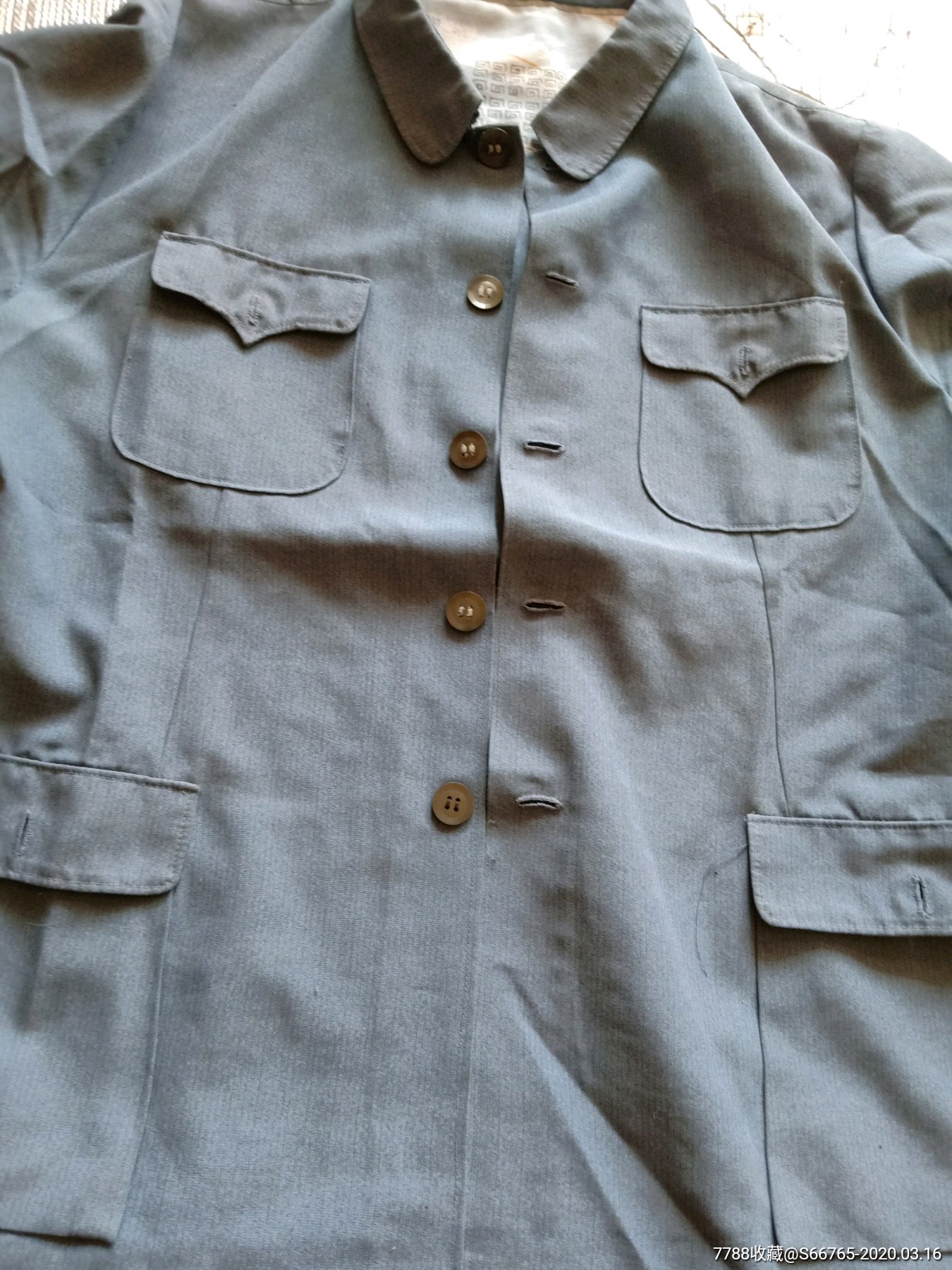 怀旧老灰布中山装