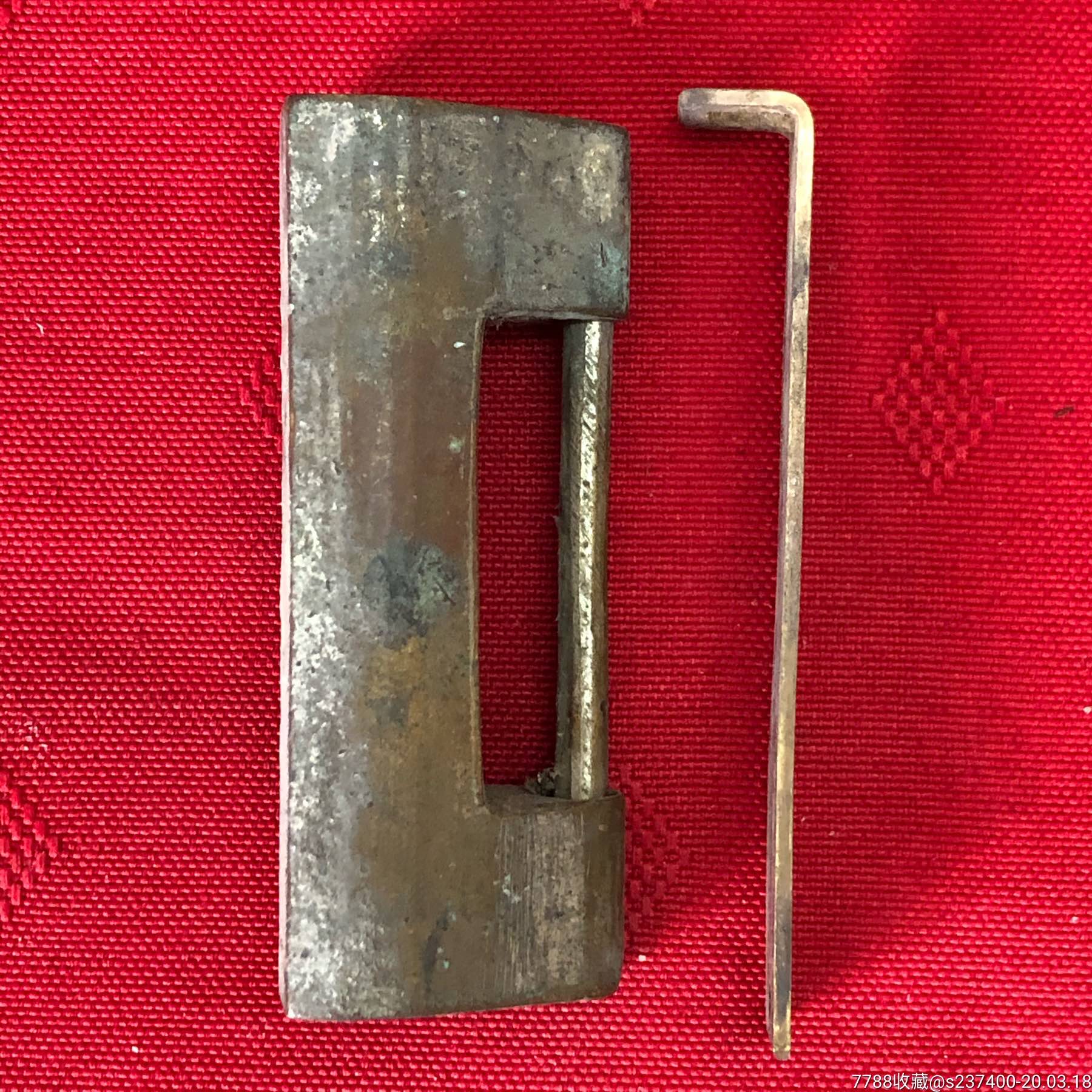 老铜锁民俗老货中小码黄铜老锁头品好配老家具珠宝盒保真包老