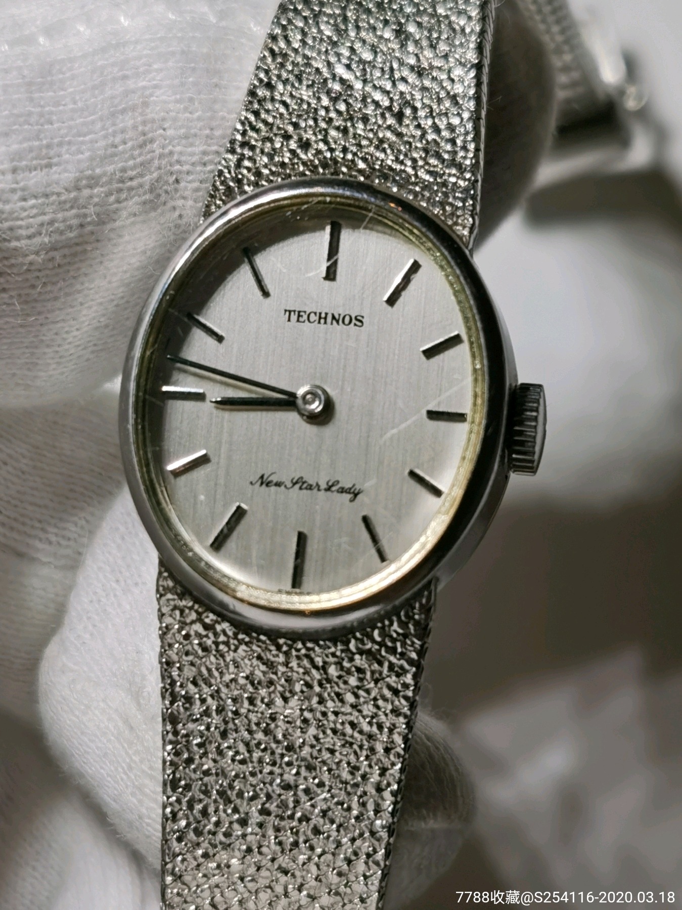 瑞士原装正品technos天克诺机械女表表盘1922mm厚75mm表带长16