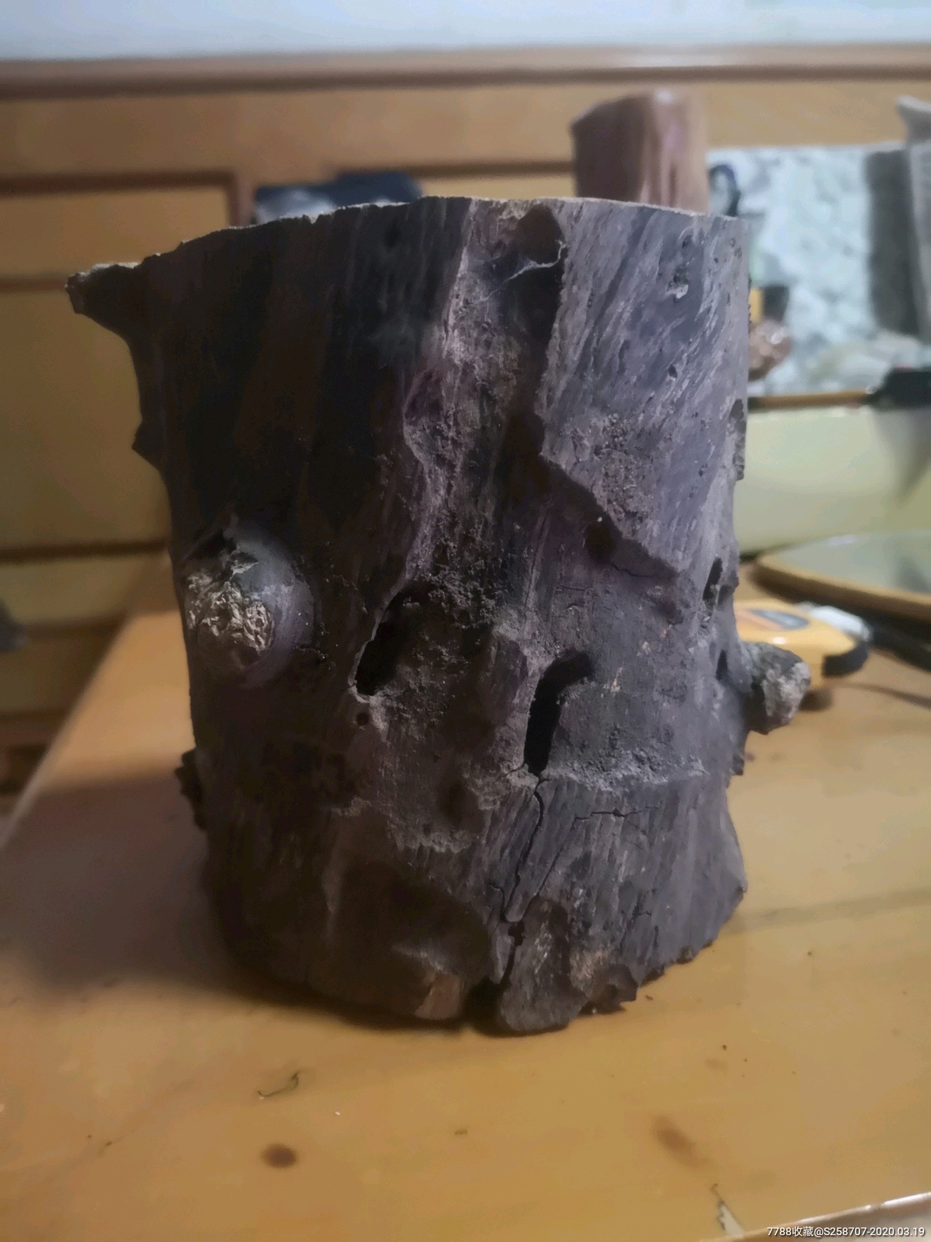 紫柚木清香木天然笔筒料