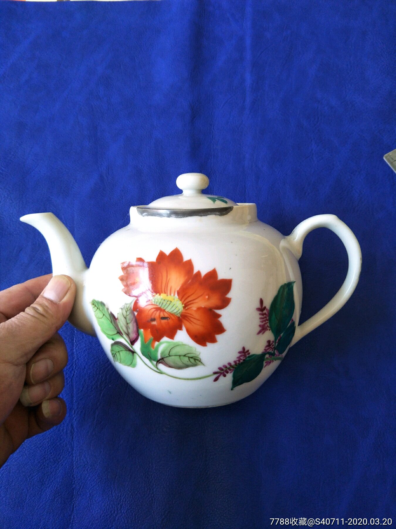 醴陵手绘一枝花壶放鸽子重拍