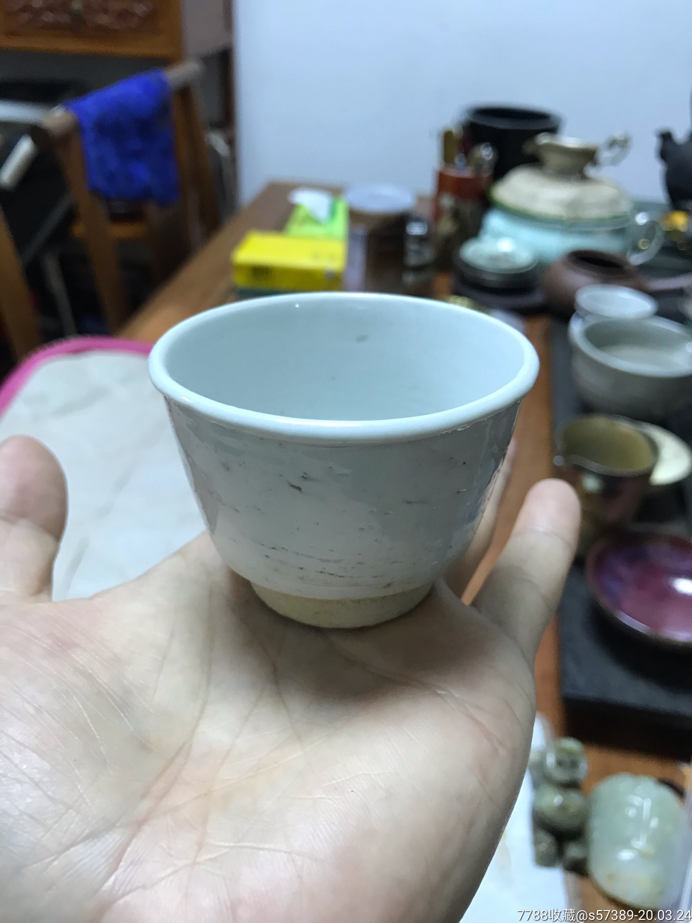 明代白瓷茶杯