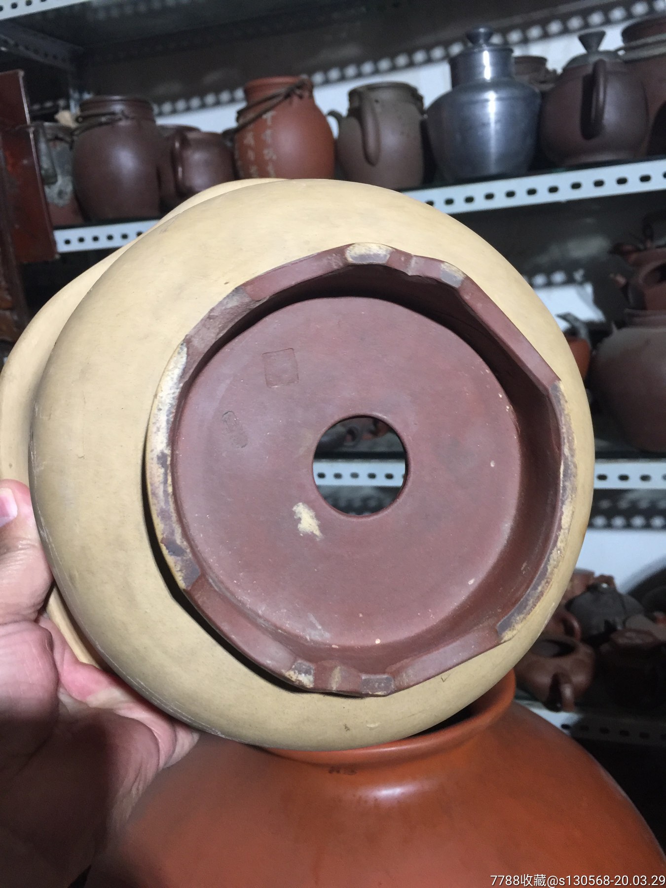 文革名家云石陶刻诗画粉段泥海棠紫砂花盆