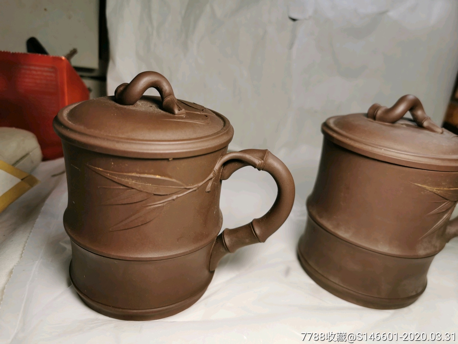 四海窑款茶杯一对
