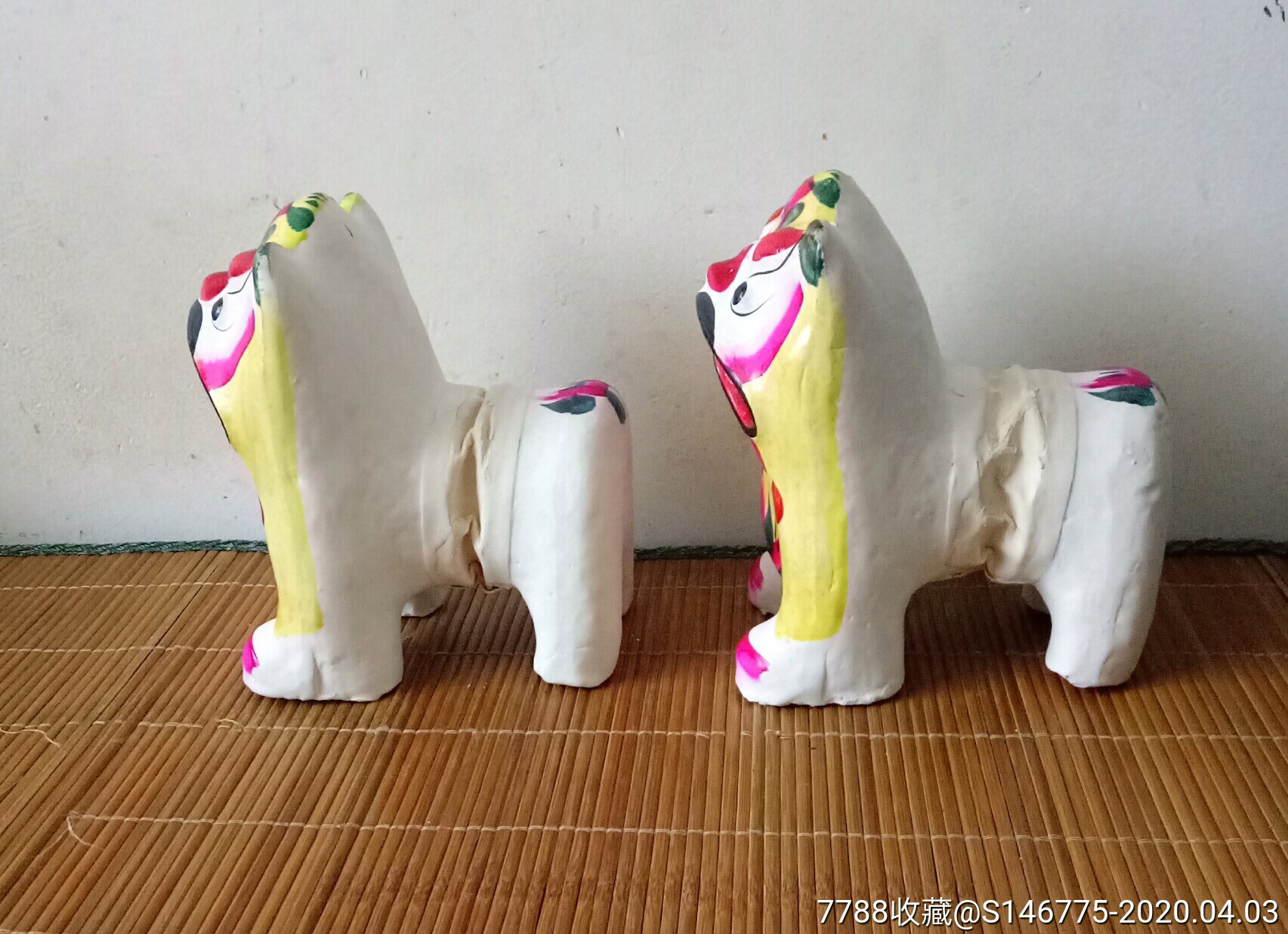 高密泥塑叫虎一对