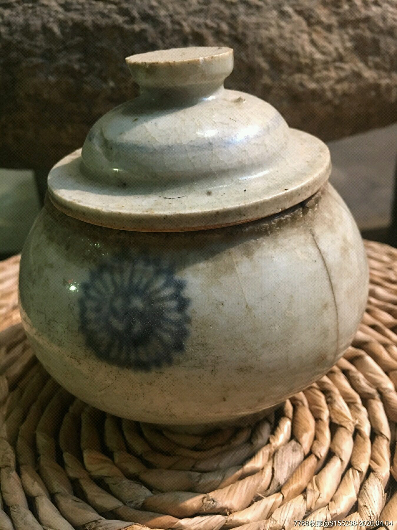 清代青花瓷罐-价格:60元-au22684749-青花瓷 -加价