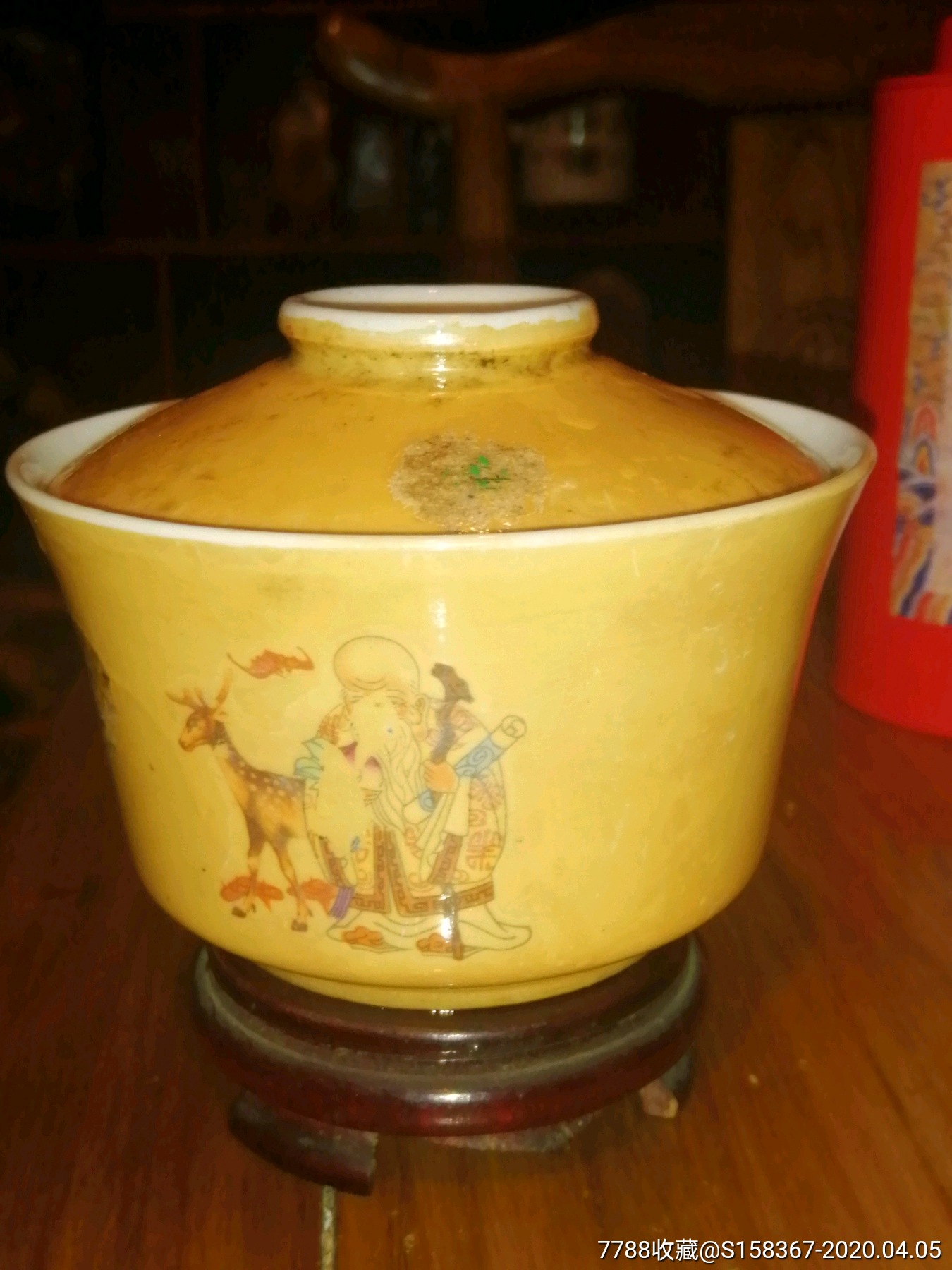 老寿星梅花盖碗