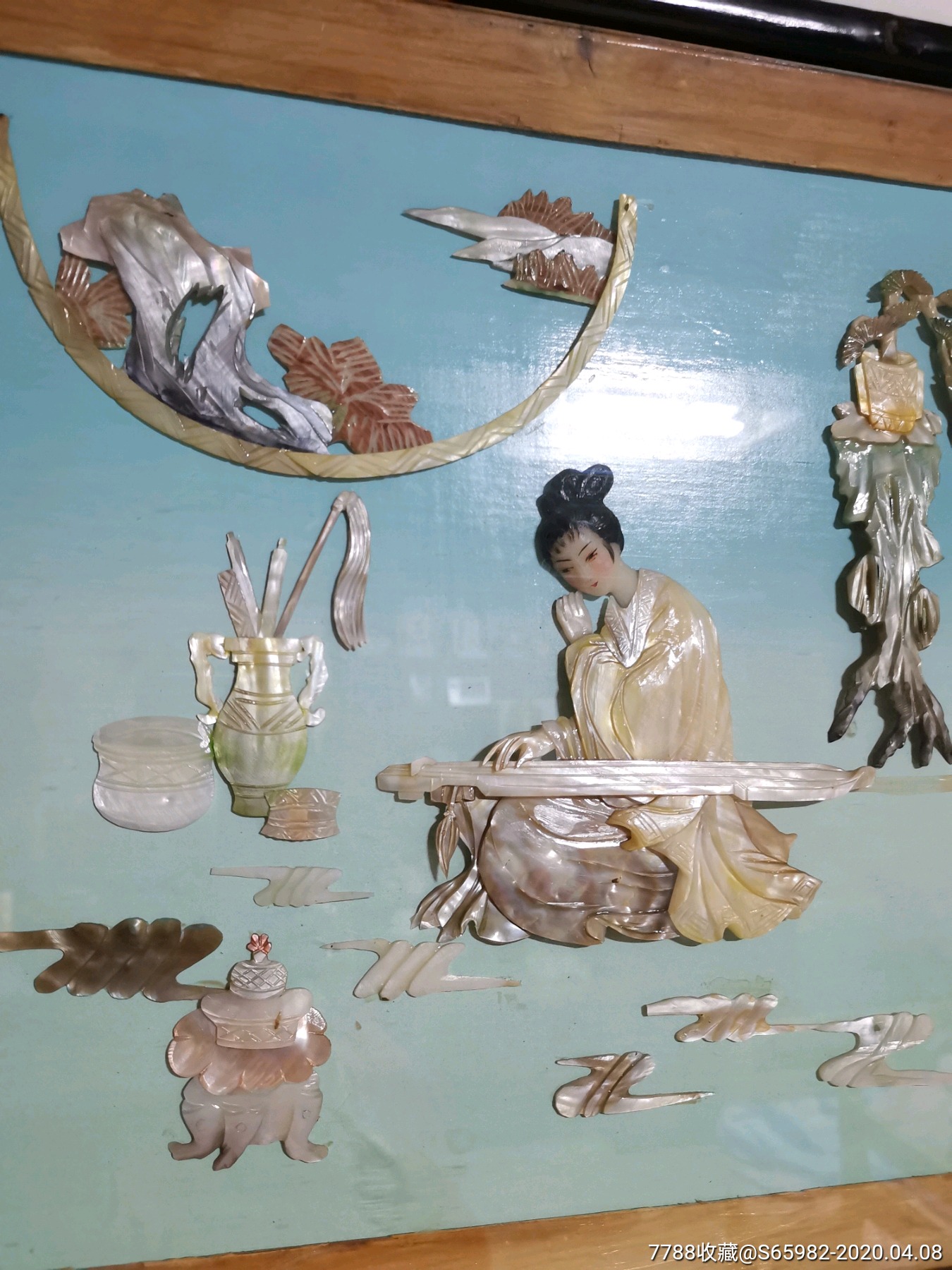 美人七十年代,贝雕艺术～蔡文姬抚琴