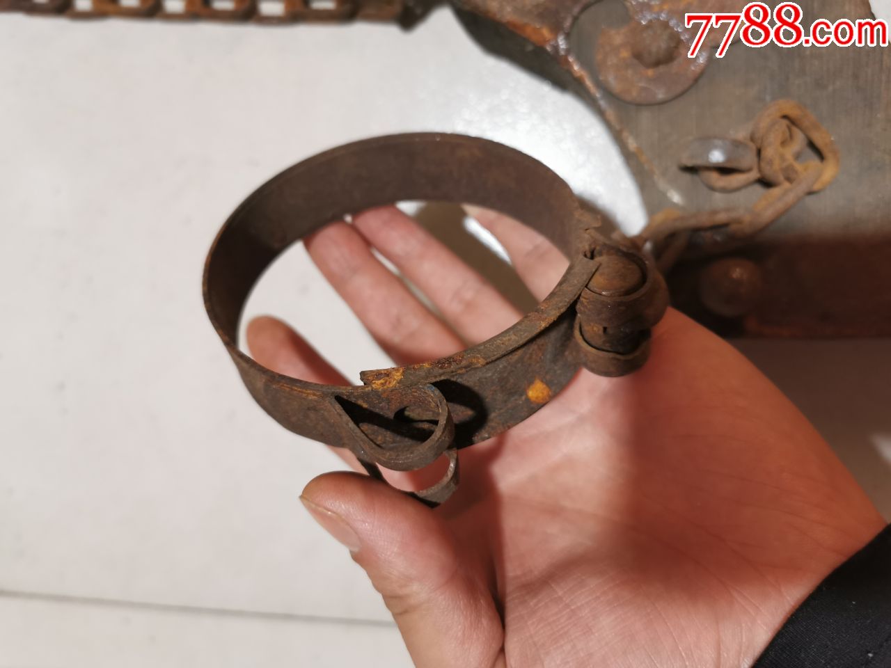 夹板手铐,古刑具夹板,重约10斤,详细可见细图