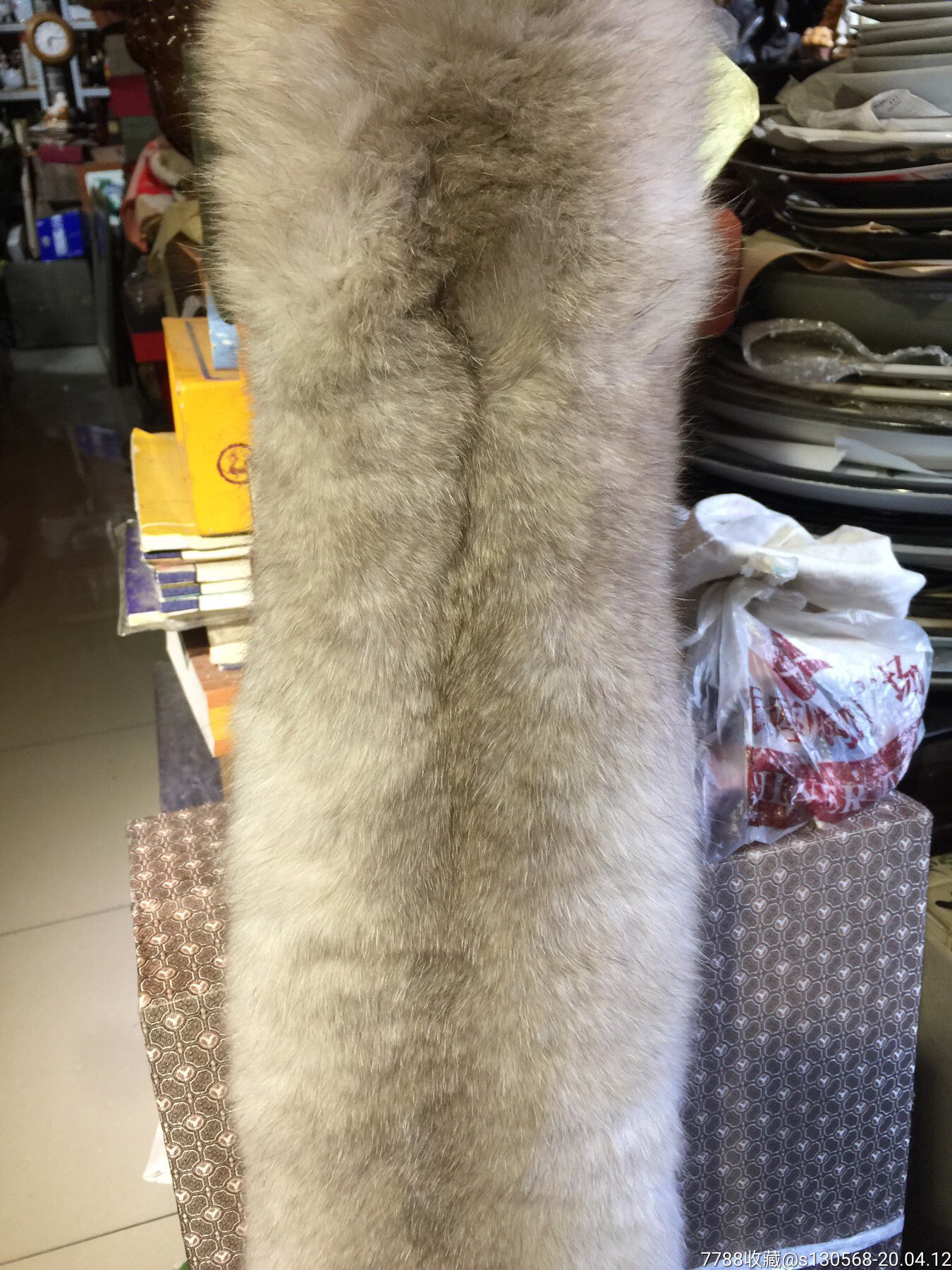 八十年代整条银狐皮大围脖