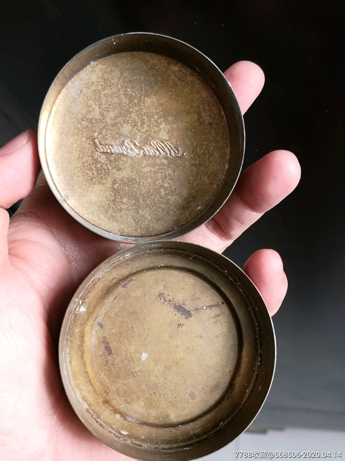 民国带标铜粉盒
