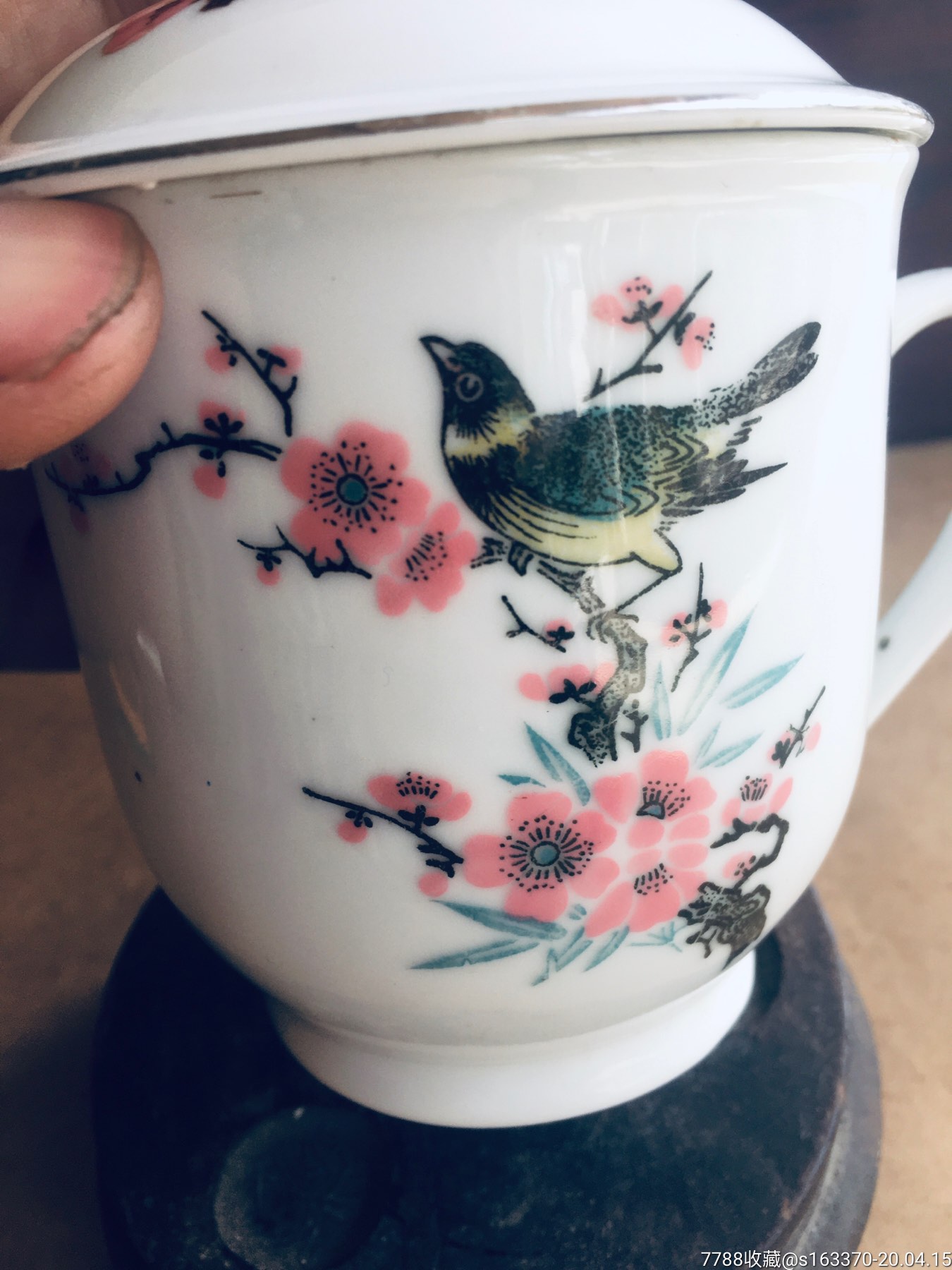 景德镇制釉下彩手绘喜鹊登梅纪念杯_茶杯/茶盅/茶盏_第2张_7788茶具