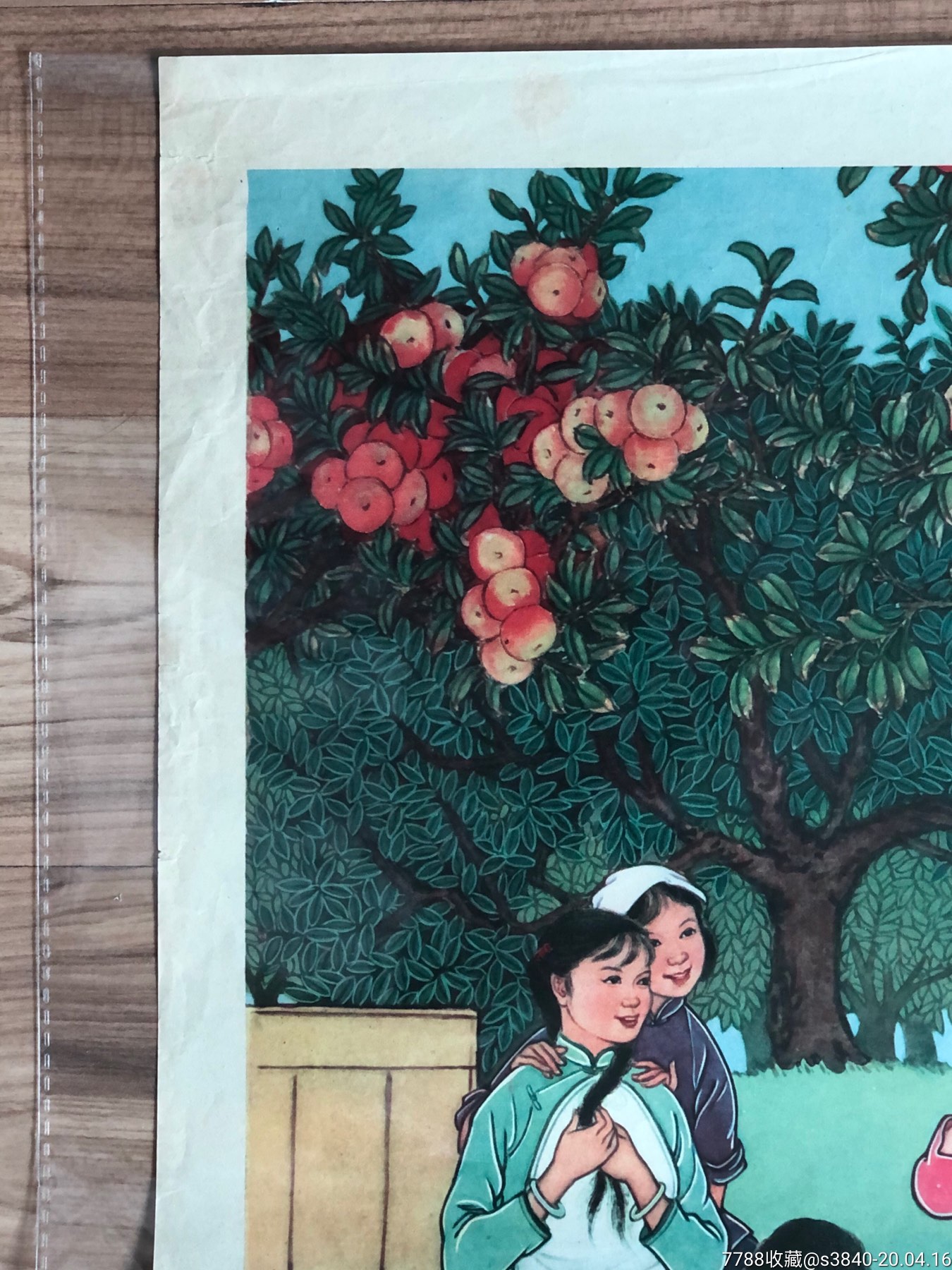 苹果树下喜丰收(孤品级别)