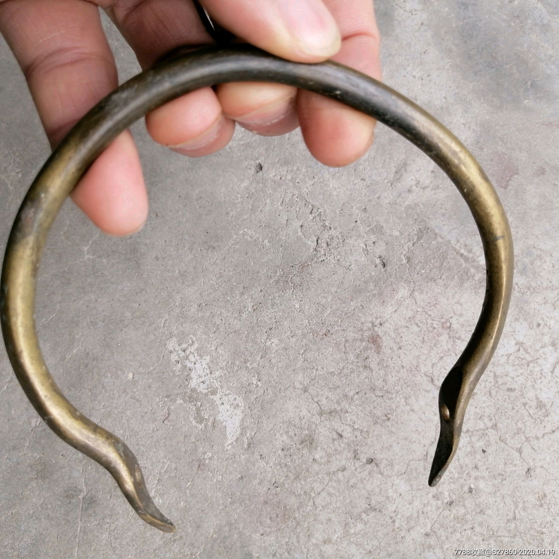 清代铜提梁壶把子