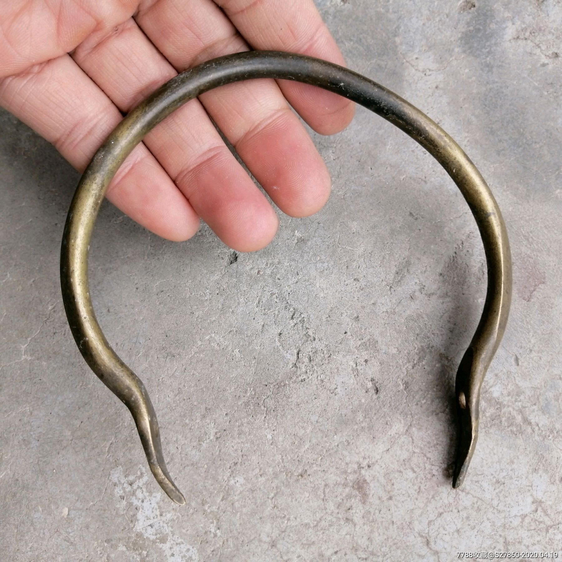 清代铜提梁壶把子