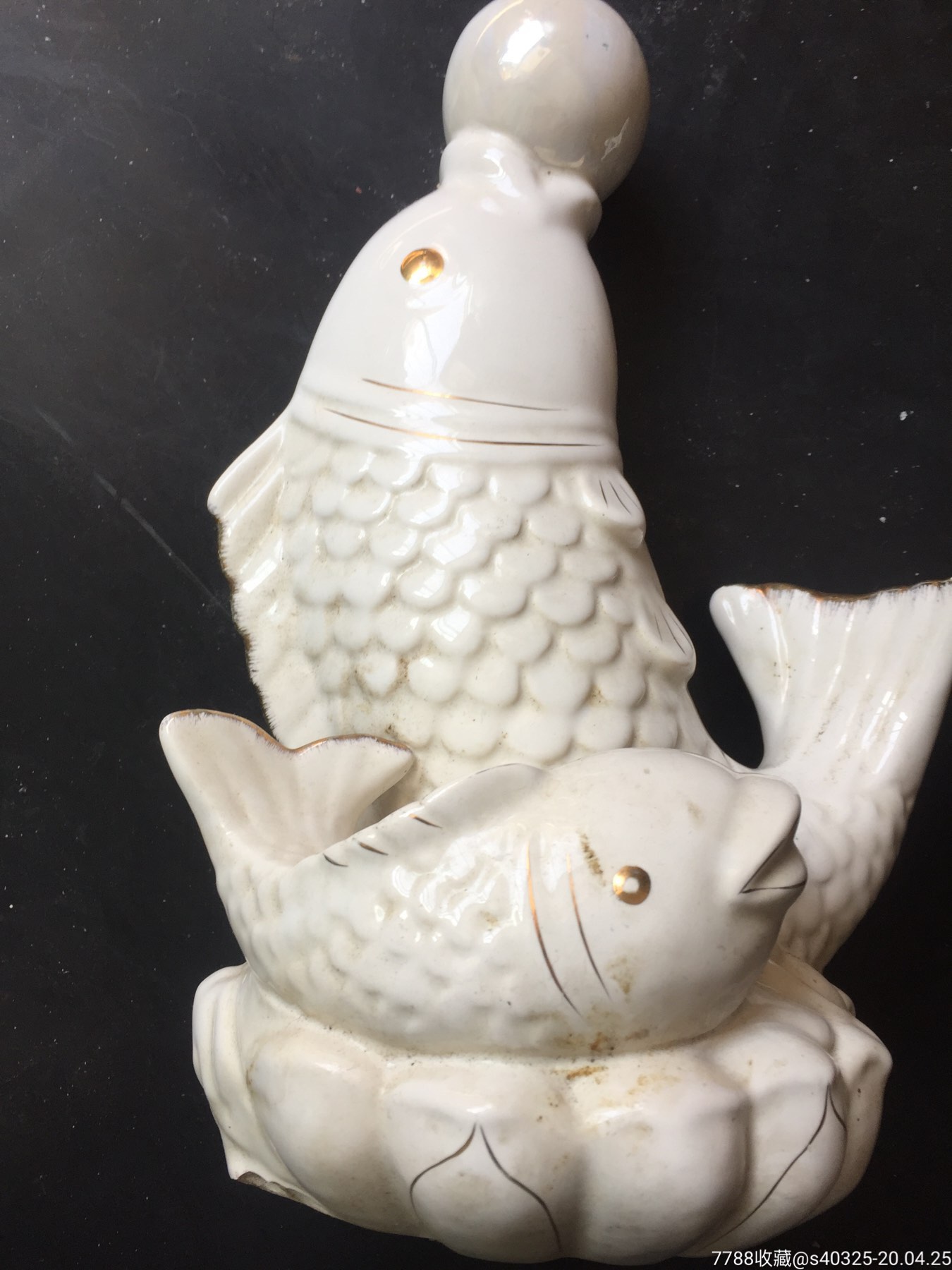 八十年代鱼瓷台灯