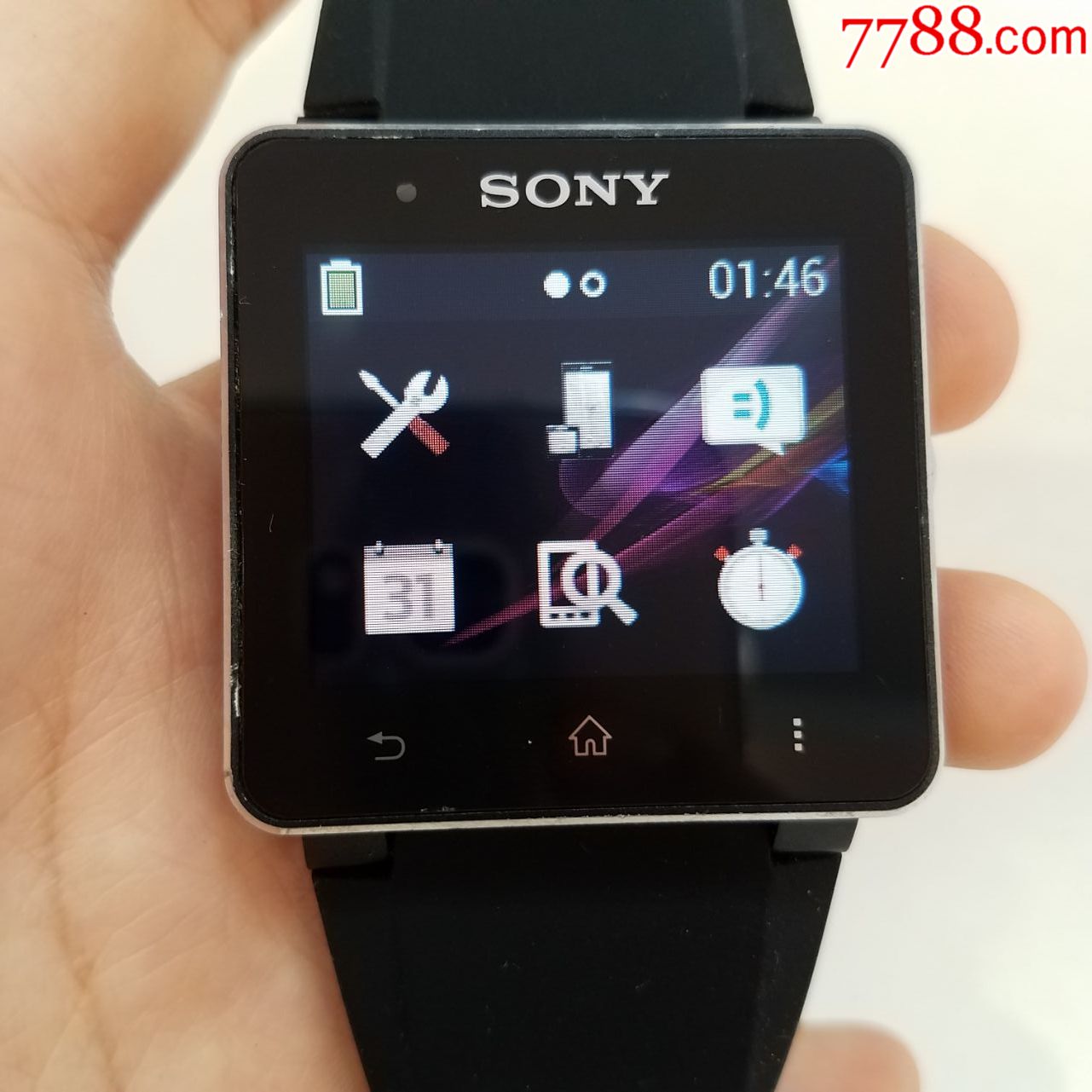 索尼智能电子表【功能好使】【屏幕显示正常】【能充电】