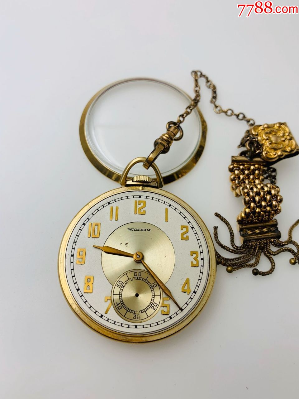 美国产10k包金waltham/华生古董老怀表--走时精准!
