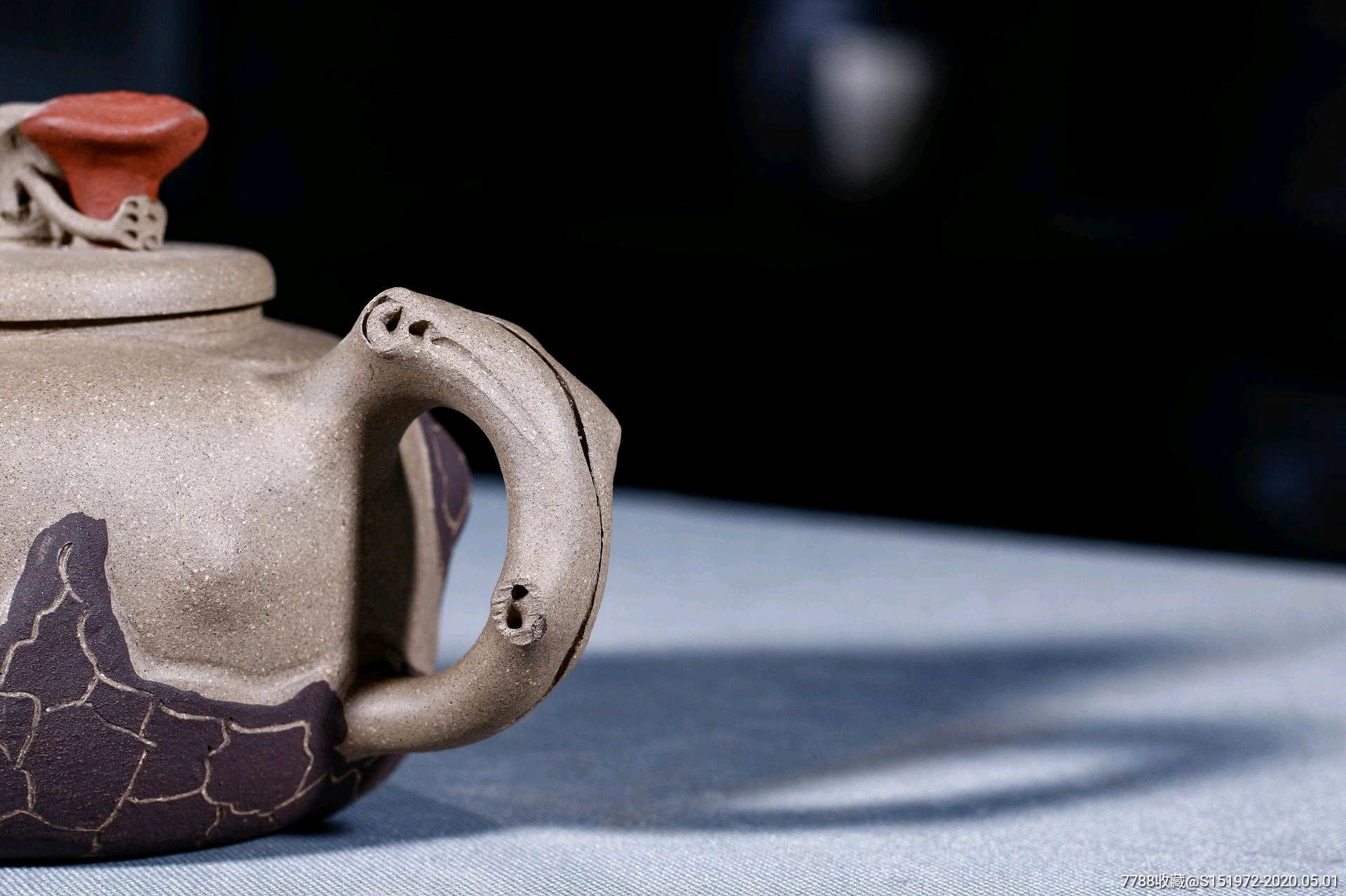 宜兴紫砂张成秀手工灵芝三色供春壶