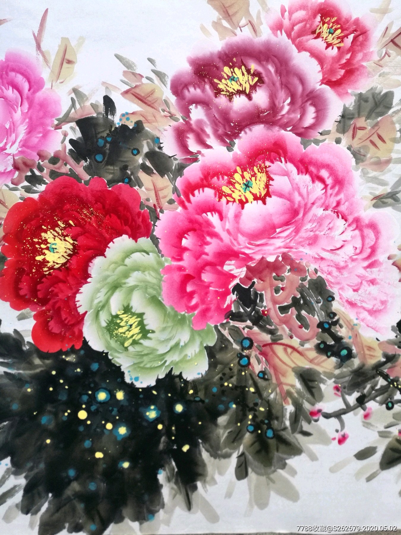 国家一级美术师,江苏省美协会员高晓林牡丹作品《花开富贵福满堂》