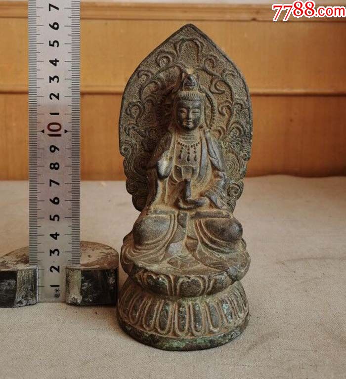 美工美品带封底的铜佛像