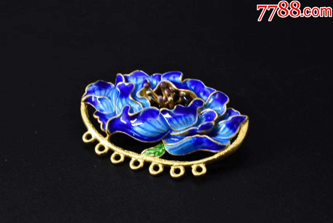 p1206胸针挂坠两用925银烧蓝吊坠一对单个尺寸3825cm