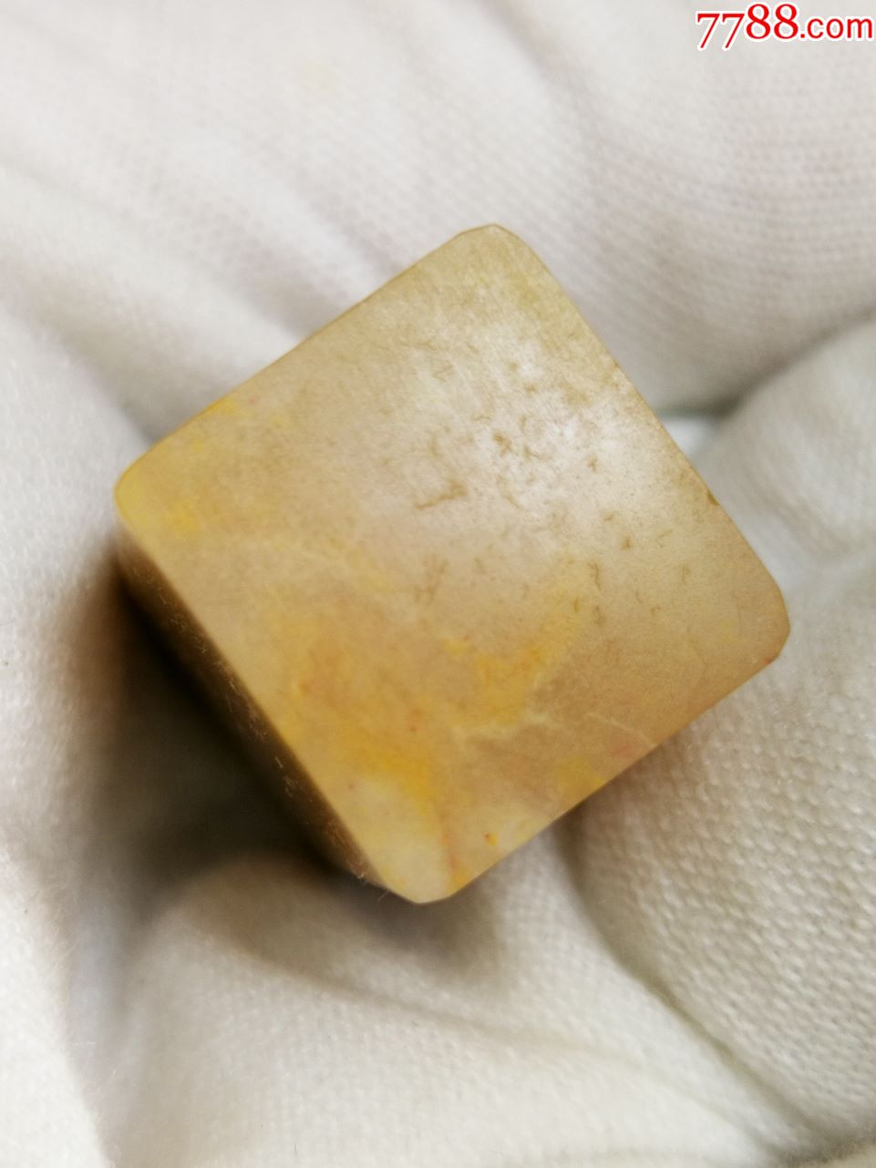 巴林鸡血石黄冻6面平印章料14.7g(色味不错!