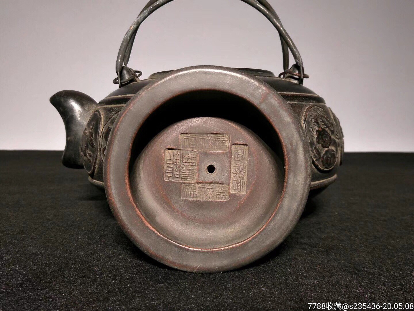 顾景舟制 雕刻十二生肖紫砂提梁壶_价格300元_第5张