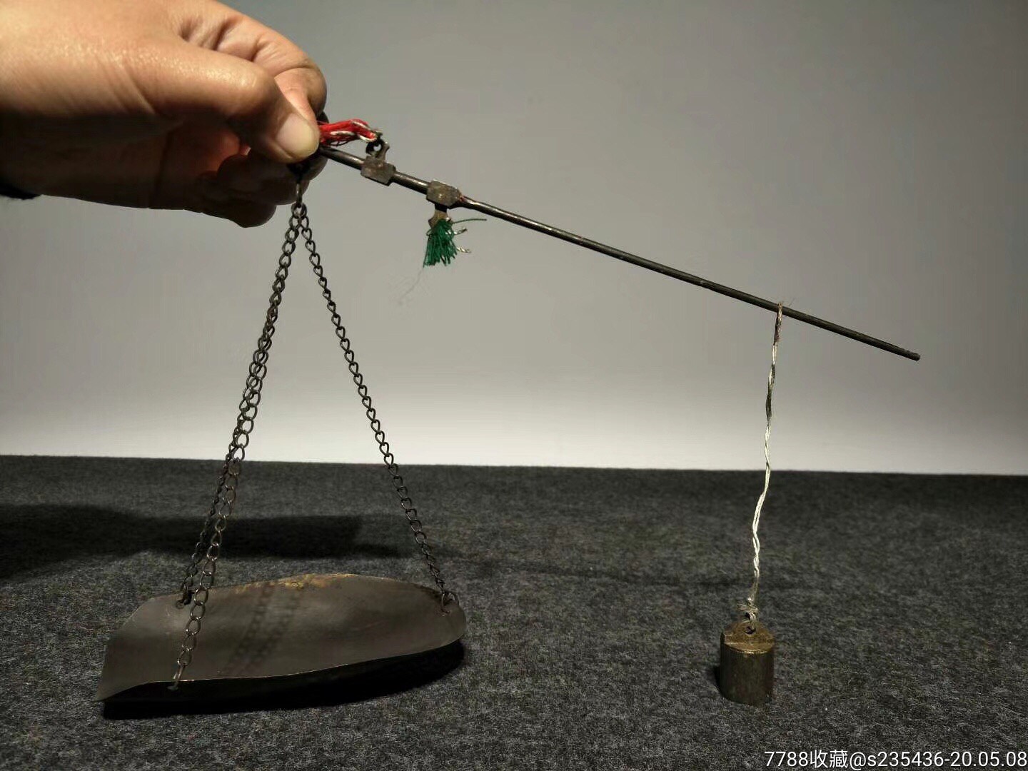 清末民国 纯铜小称一套 全品,原配套纯铜秤砣