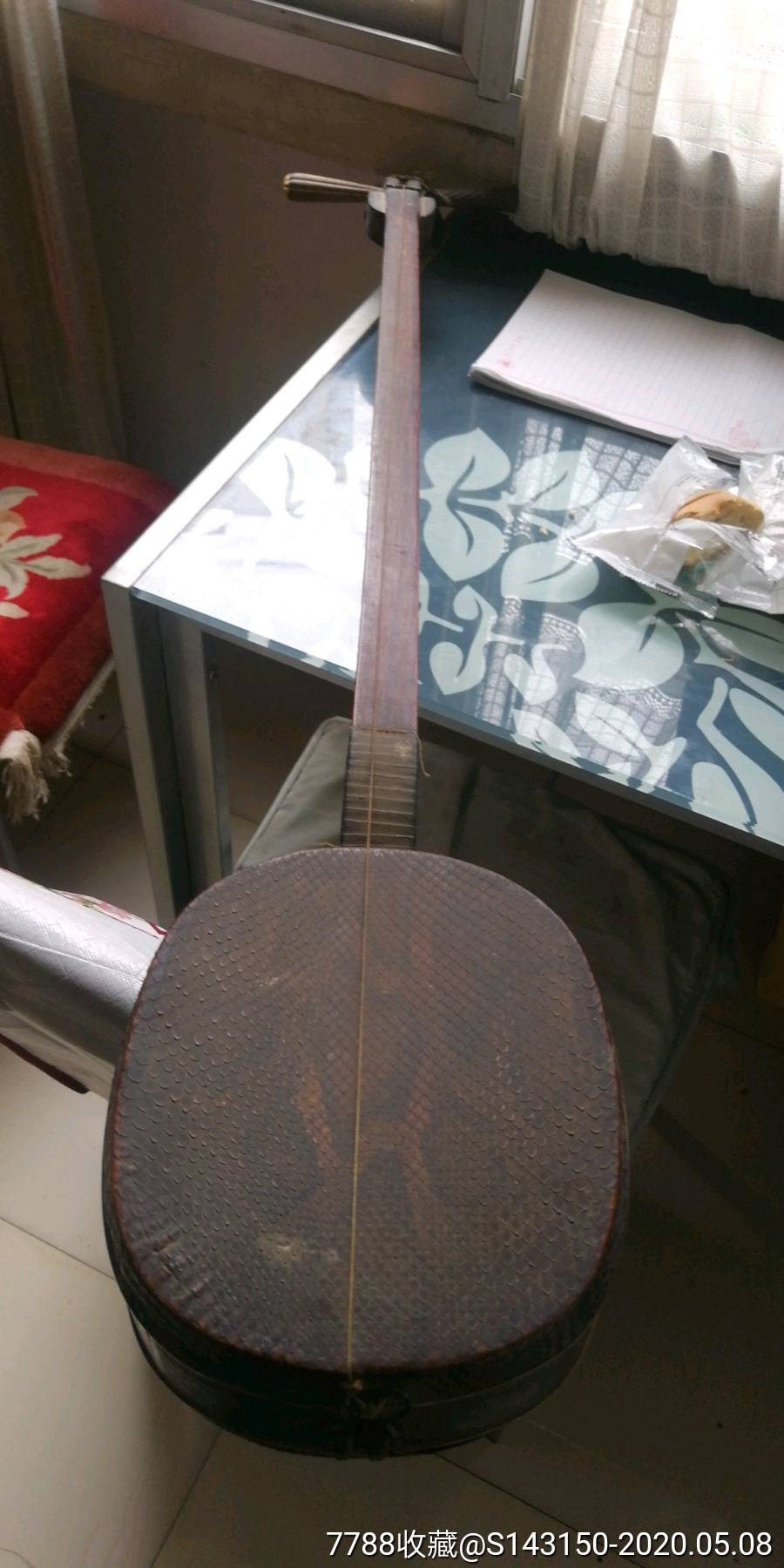 民国或清代三弦,蟒皮好,木质好_价格300元_第1张