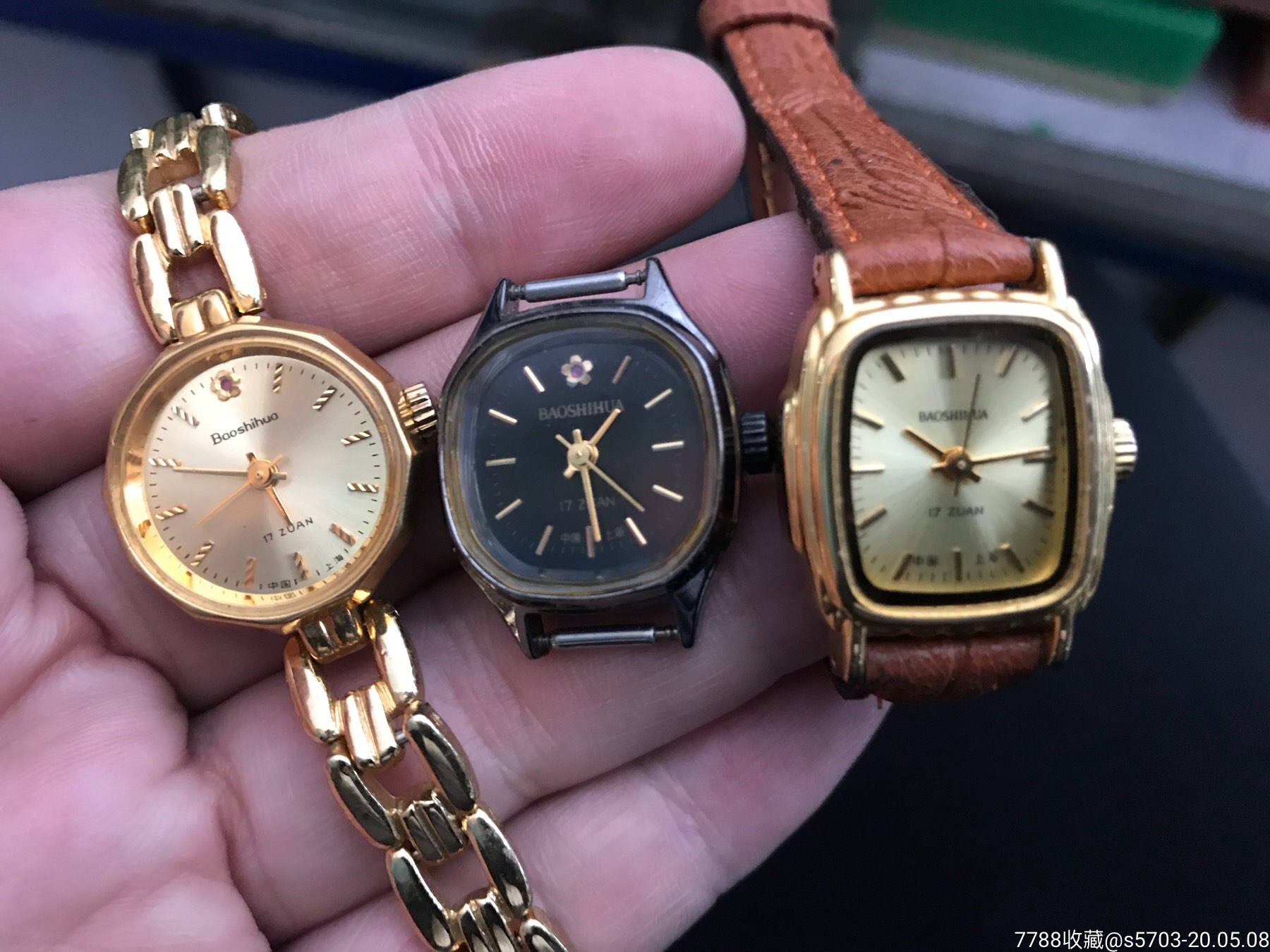 八*十年代宝石花半自动女表3块合售