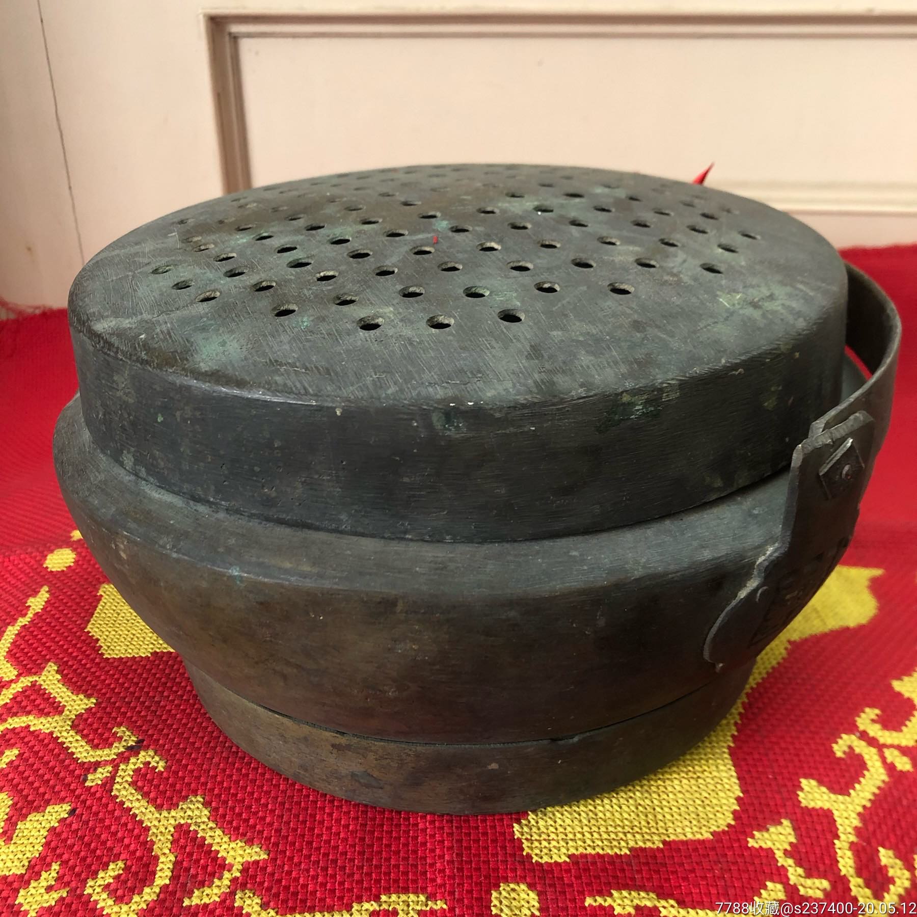 老铜脚炉苏作民俗囍耳提婆式黄铜火炉品好怀旧冬季取暖婚庆馈赠保真