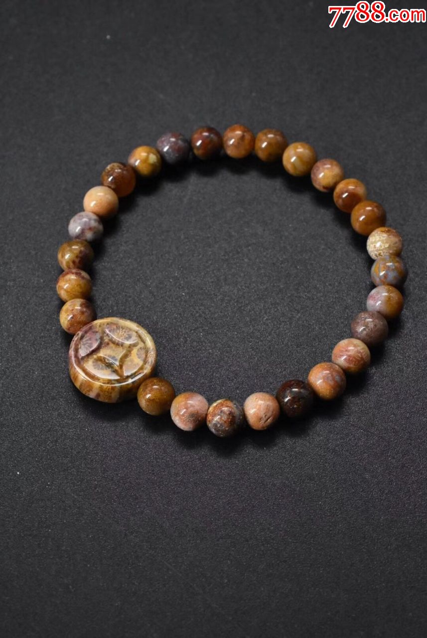 (p1984)《天然透光菊花石手串》一条