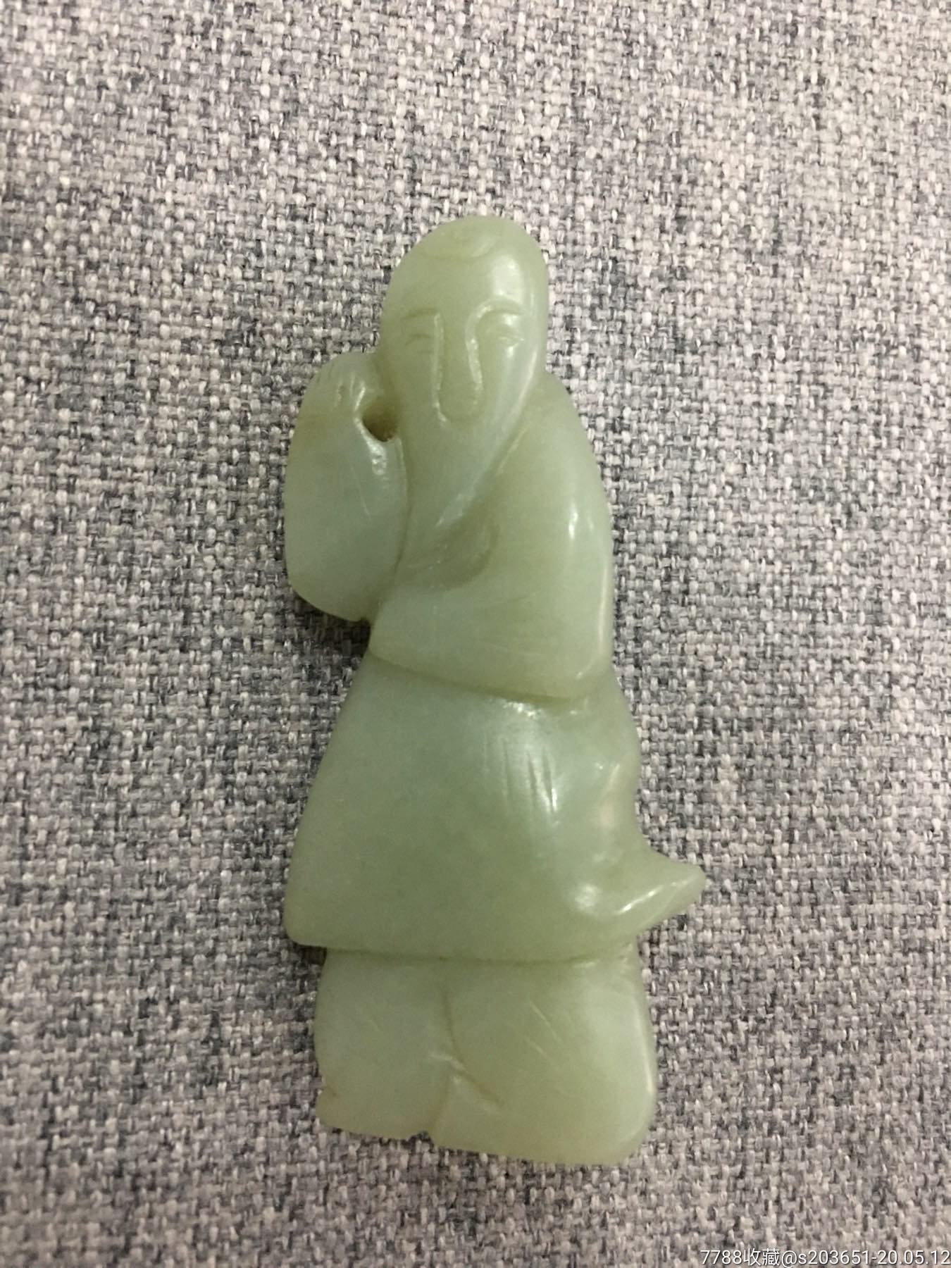 古玉玉人挂件清代和田玉