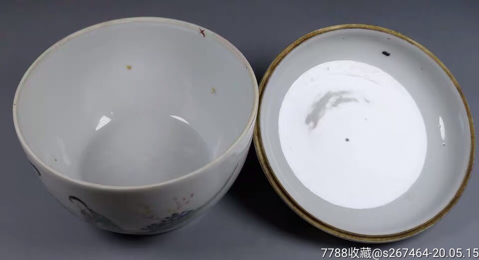 民国名家吴子明作仕女纹盖罐