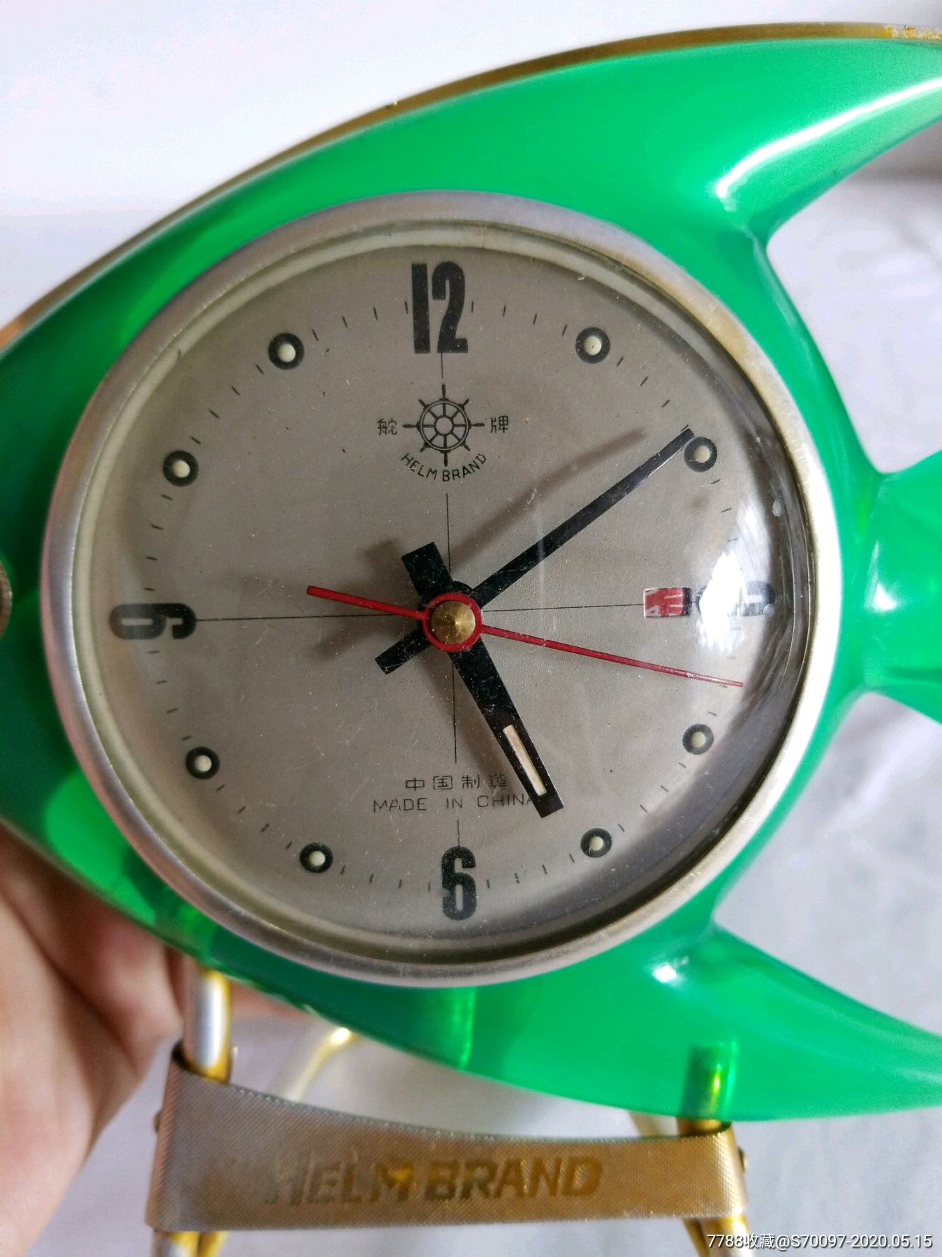 舵牌热带鱼图案,老古董闹钟,台钟老钟表老表手表怀旧收藏