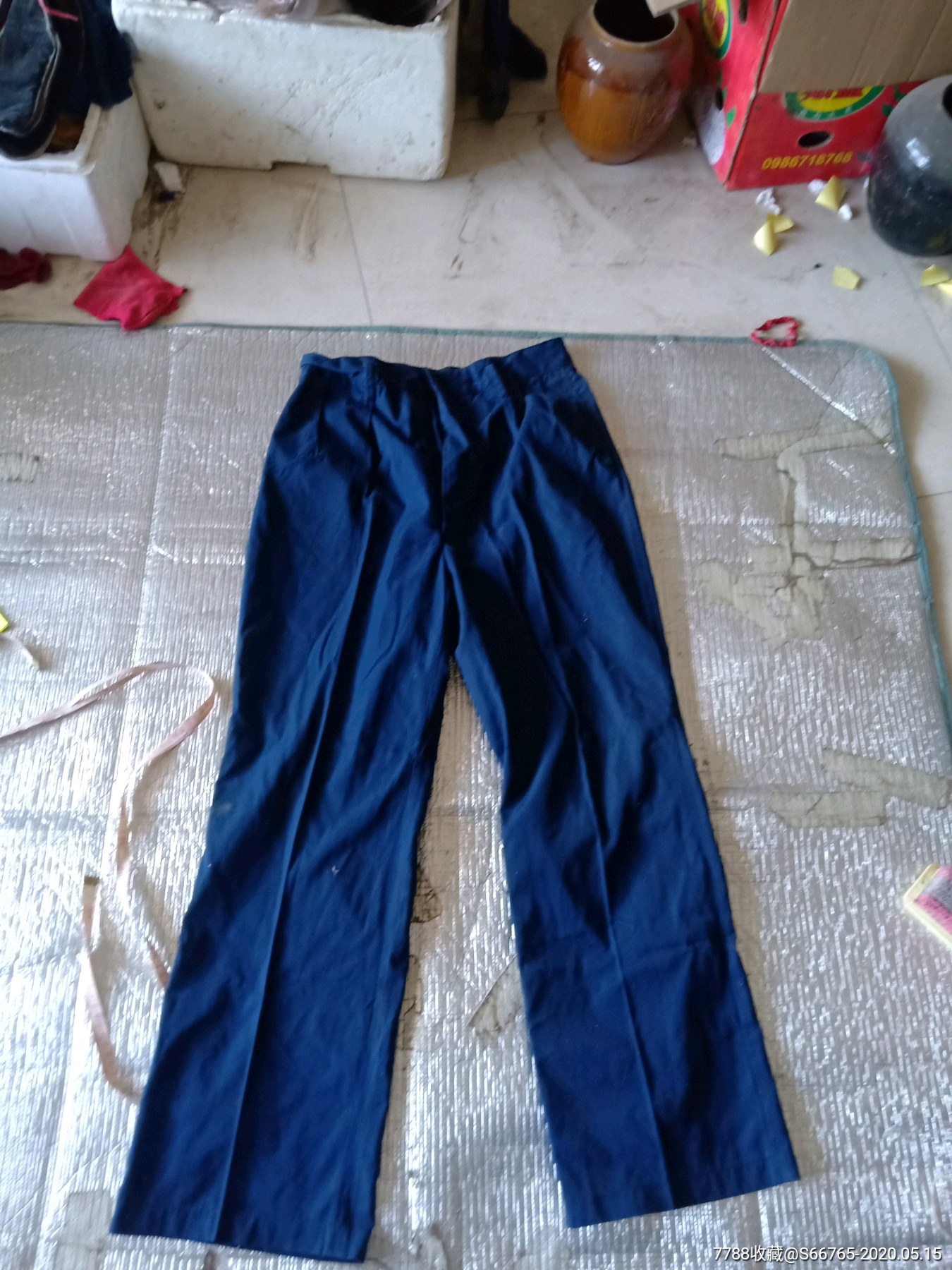 年代老手工补丁灰布上衣￥108品99怀旧老手工补丁拼接布秋裤￥208品