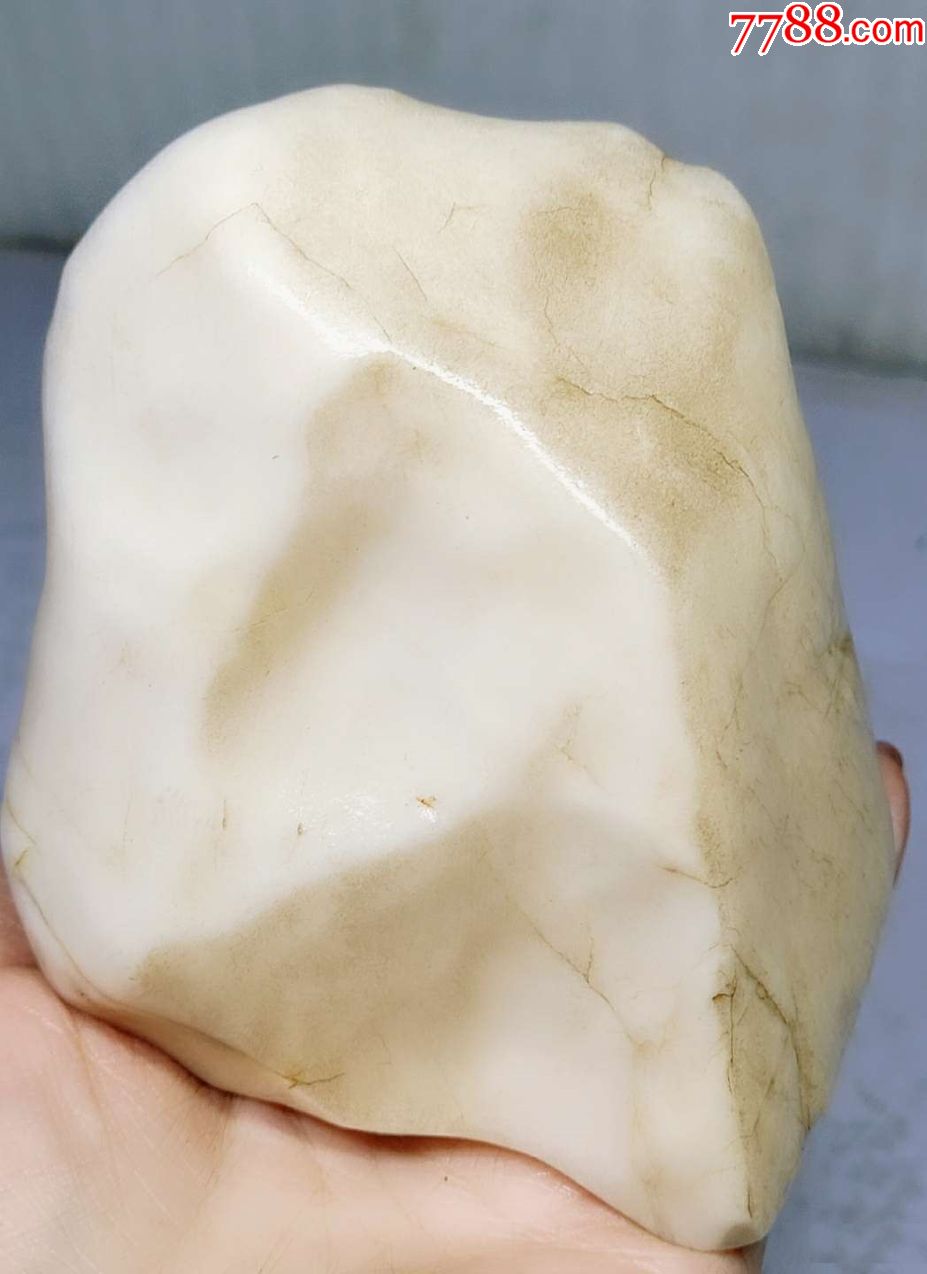 3731新疆羊脂白戈壁玉原石摆件638克