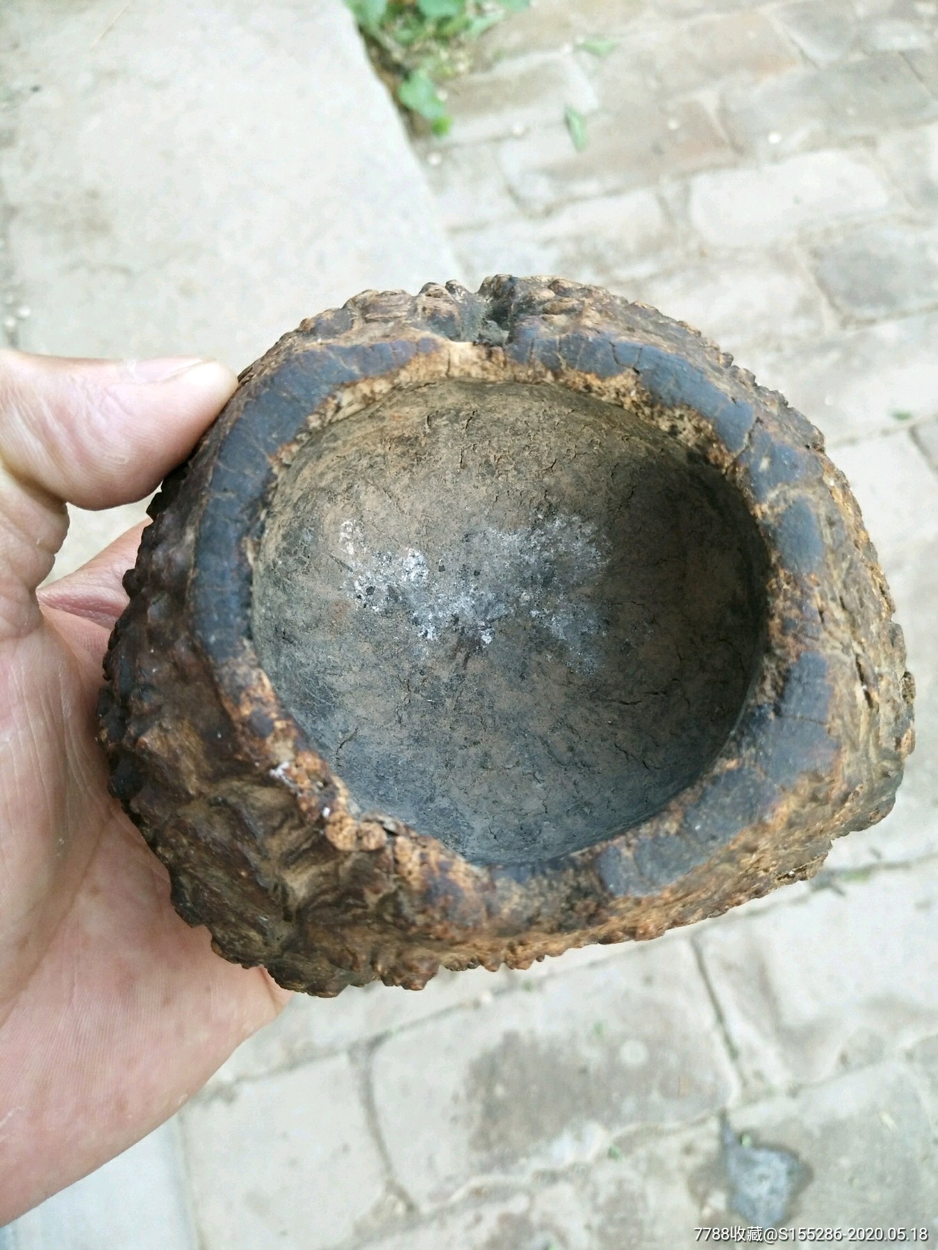 清代樱木烟灰缸,品相如图无开裂,包老包真