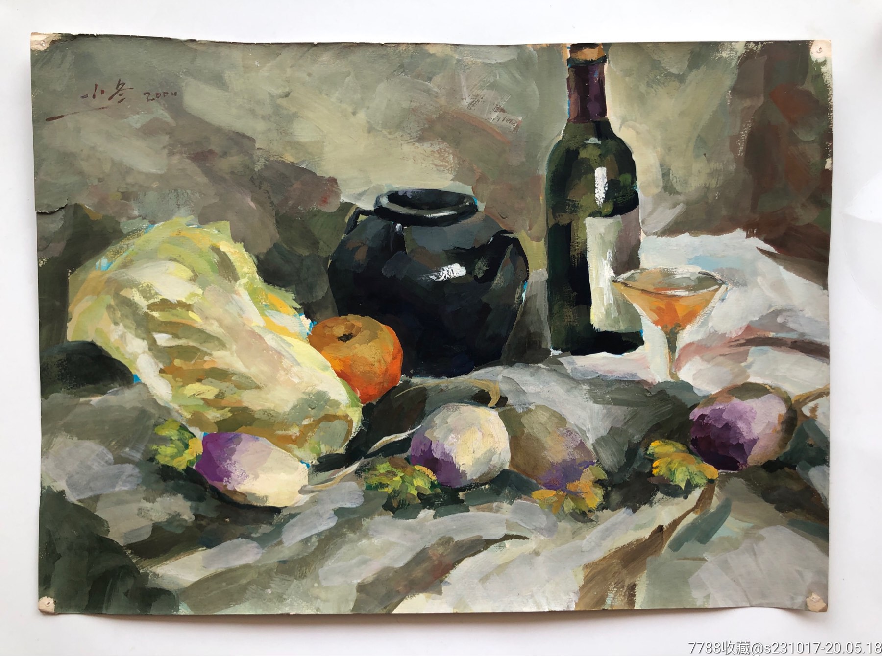 著名画家水粉画—52x38cm_水粉/水彩原画_图片价格_收藏交流_7788门票