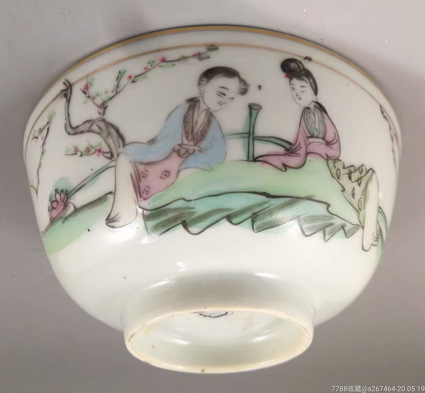 民国瓷器粉彩仕女纹碗一对_价格1400元【沐轩阁】_第1张